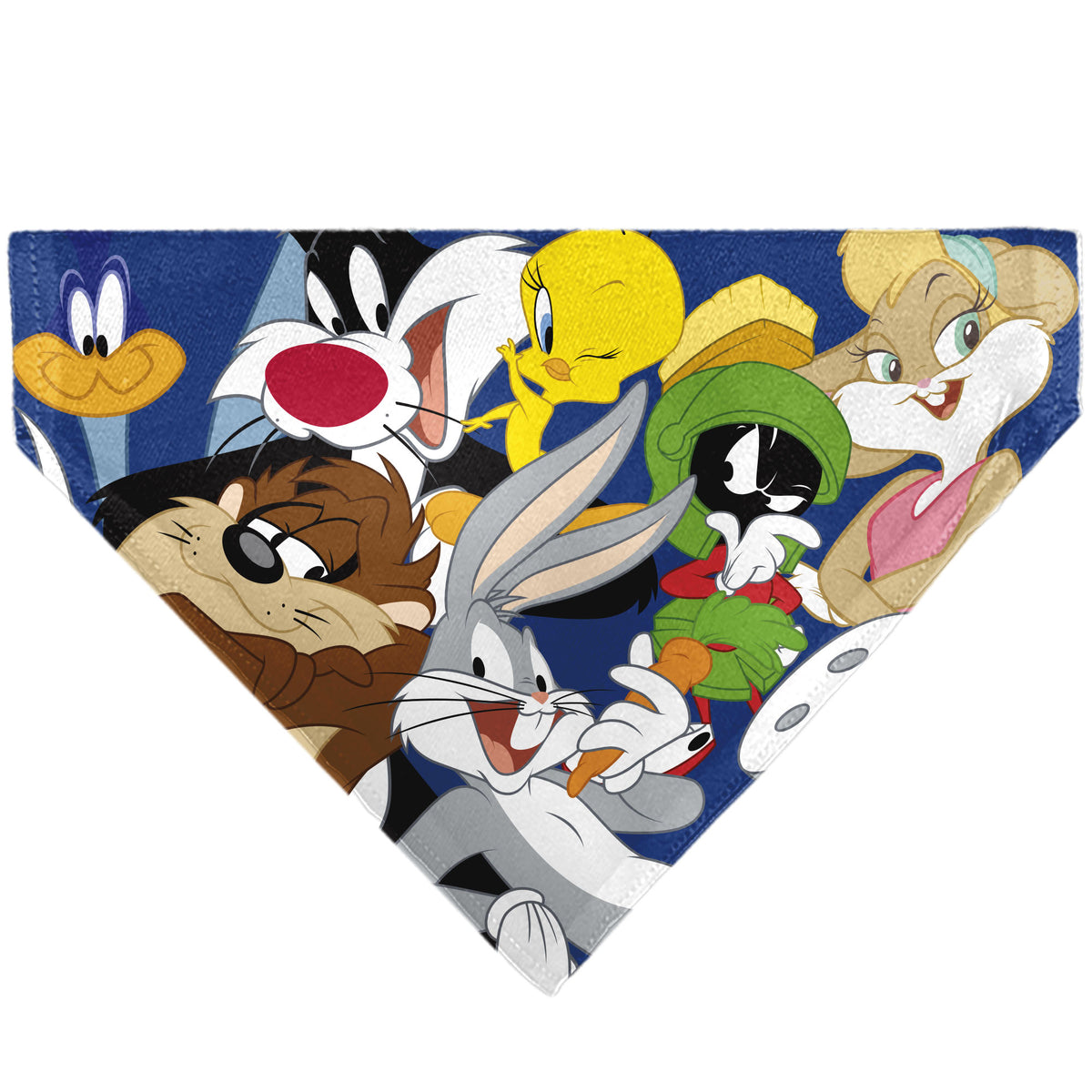 Pet Bandana - LOONEY TUNES Seven Character Stack Pose Blue Pet Bandanas Looney Tunes