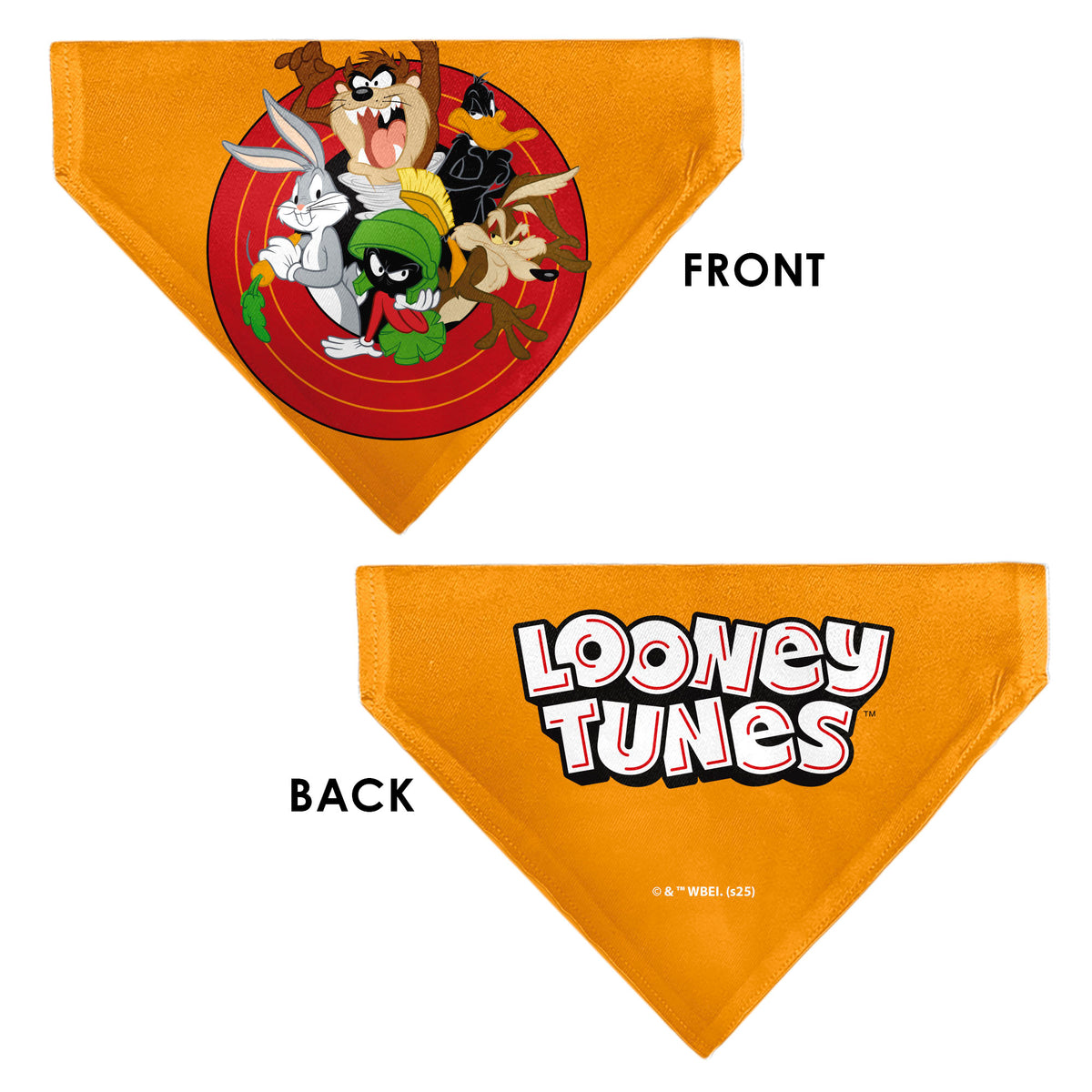 Pet Bandana - LOONEY TUNES Five Character Target Pose Orange Pet Bandanas Looney Tunes