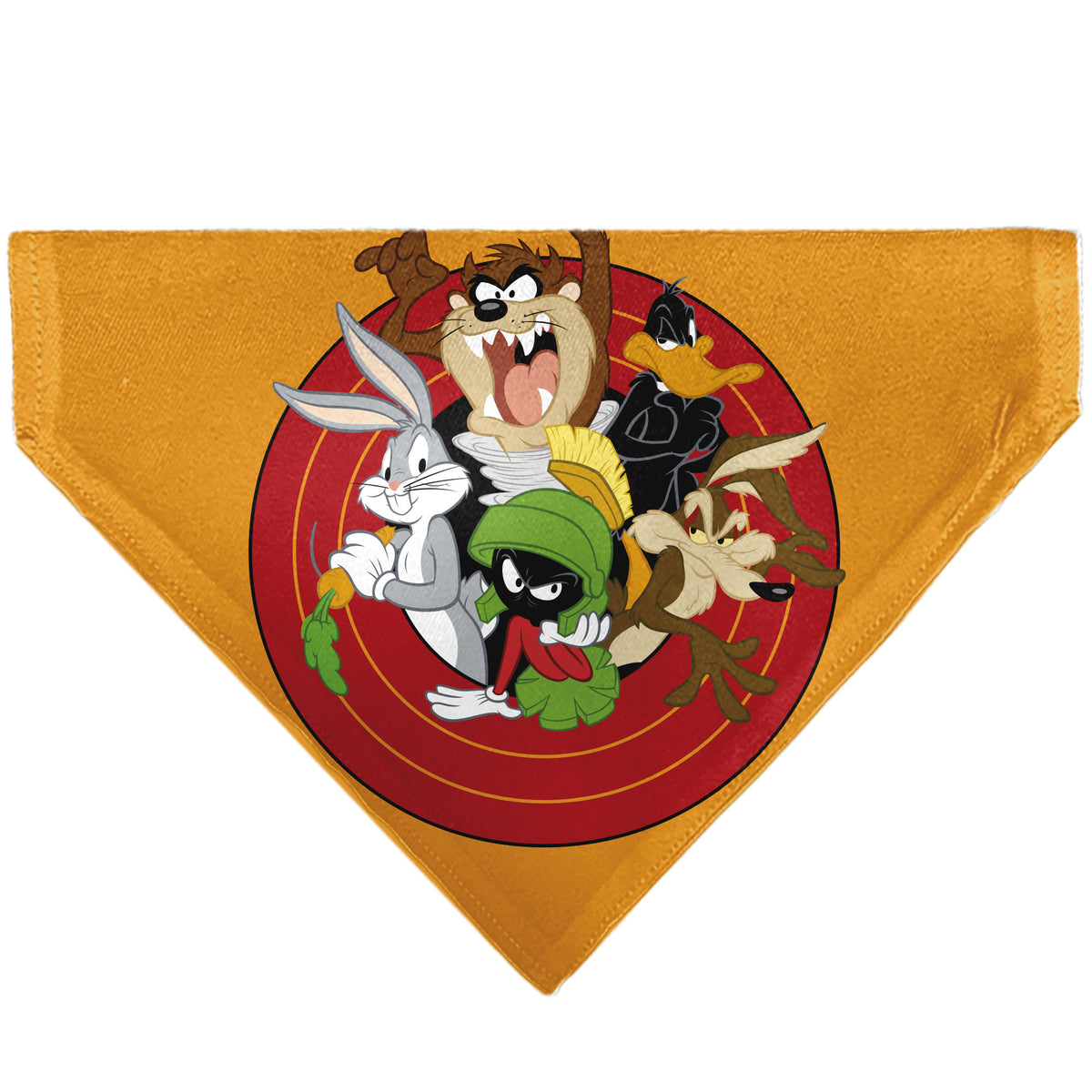 Pet Bandana - LOONEY TUNES Five Character Target Pose Orange Pet Bandanas Looney Tunes