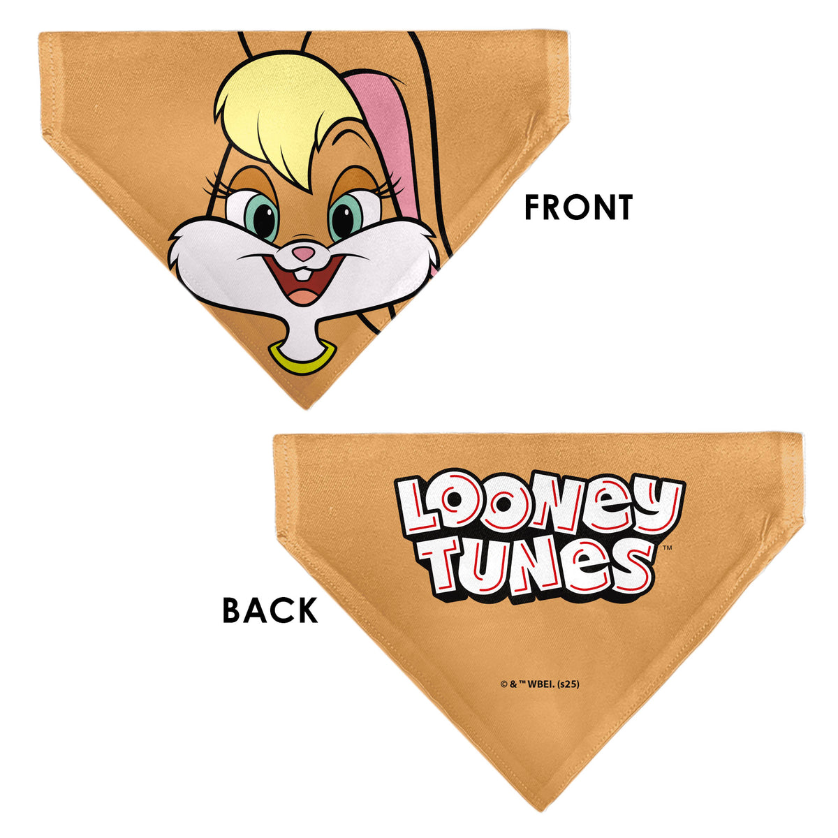 Pet Bandana - LOONEY TUNES Lola Bunny Face Close-Up Peach Pet Bandanas Looney Tunes