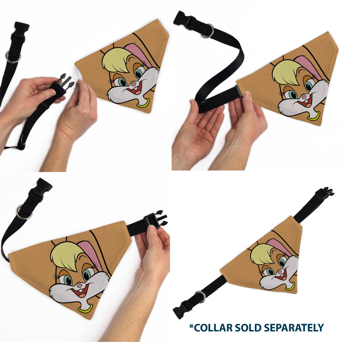Pet Bandana - LOONEY TUNES Lola Bunny Face Close-Up Peach Pet Bandanas Looney Tunes