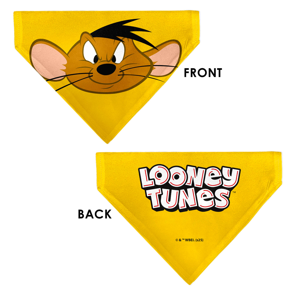 Pet Bandana - LOONEY TUNES Speedy Gonzales Face Close-Up Yellow Pet Bandanas Looney Tunes