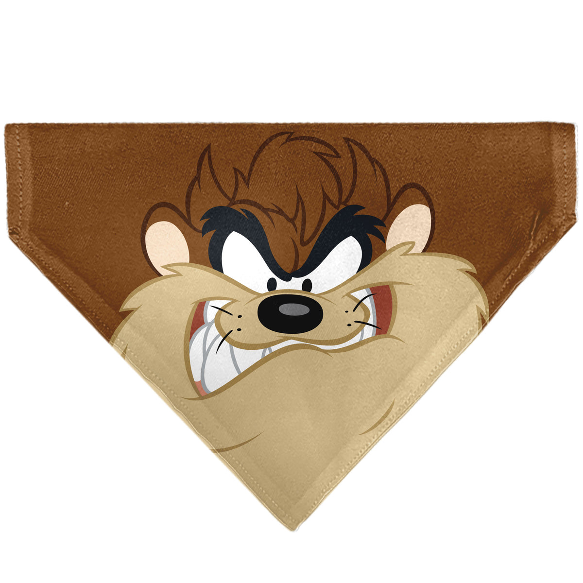 Pet Bandana - LOONEY TUNES Taz Tasmanian Devil Face Close-Up Brown Pet Bandanas Looney Tunes
