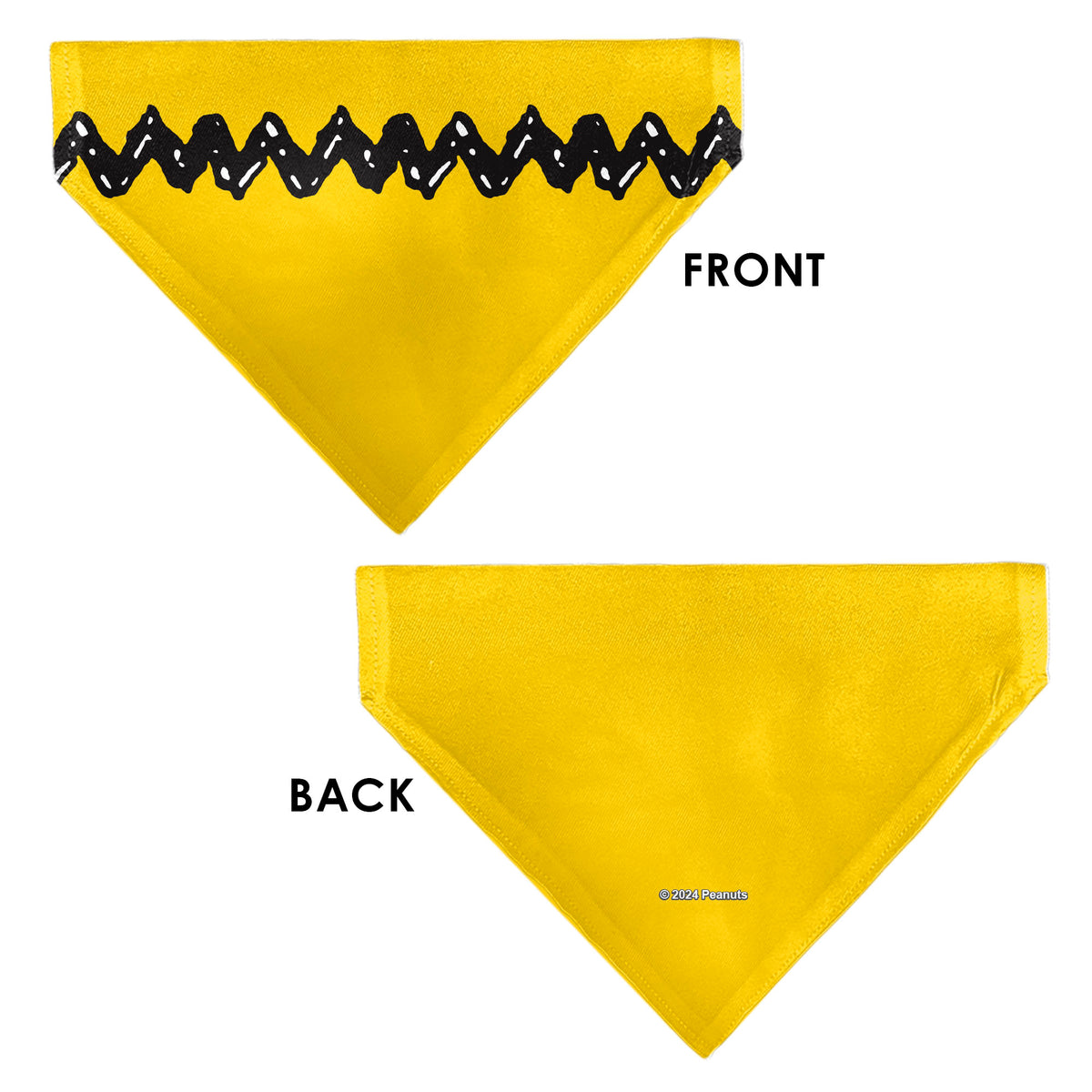 Charlie Brown Zig Zag Stripe Pet Bandana – Peanuts Fan Gear Yellow/Black Pet Bandanas Peanuts