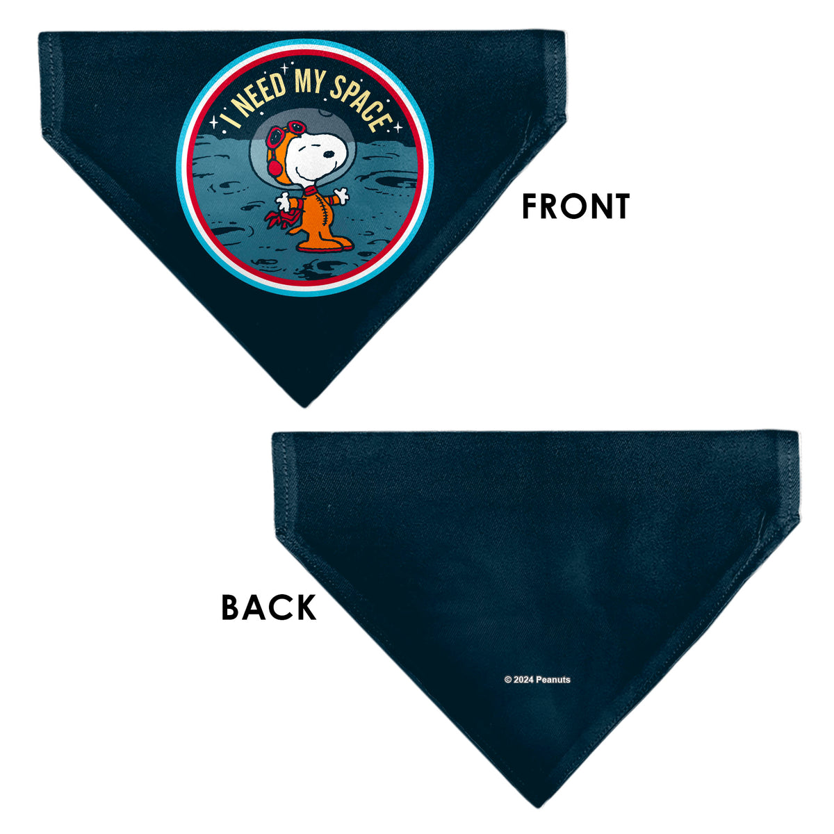 Astronaut Snoopy I Need My Space Pet Bandana – Peanuts Fan Gear Blue Pet Bandanas Peanuts