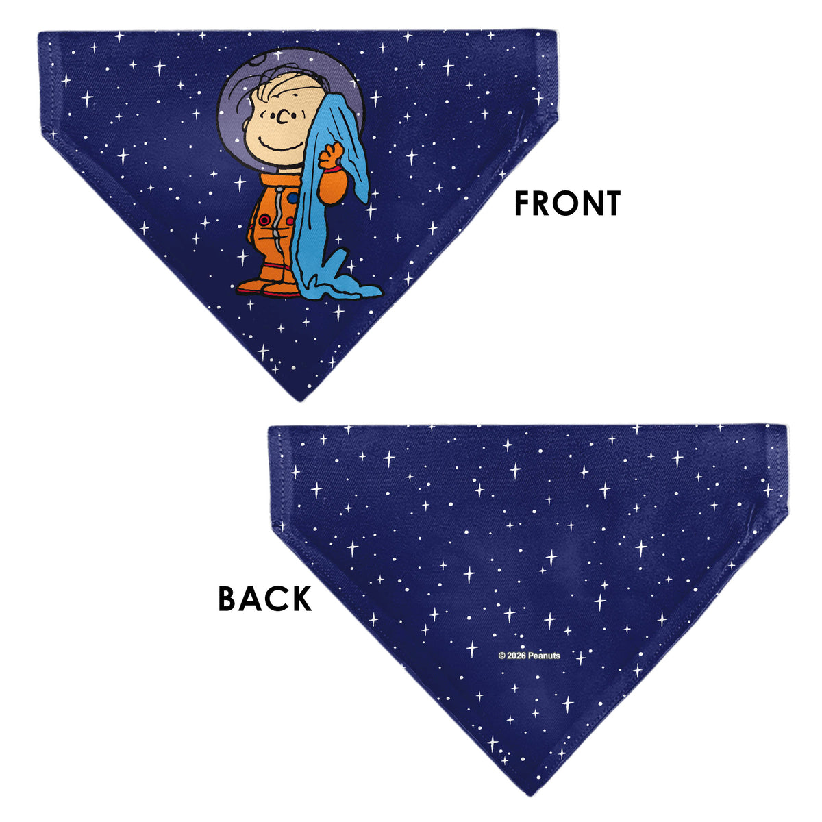 Astronaut Linus Security Blanket Space Pet Bandana – Peanuts Fan Gear Blue Pet Bandanas Peanuts