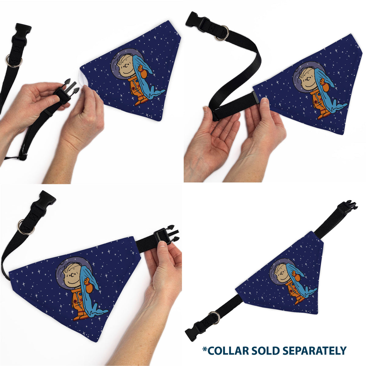 Astronaut Linus Security Blanket Space Pet Bandana – Peanuts Fan Gear Blue Pet Bandanas Peanuts