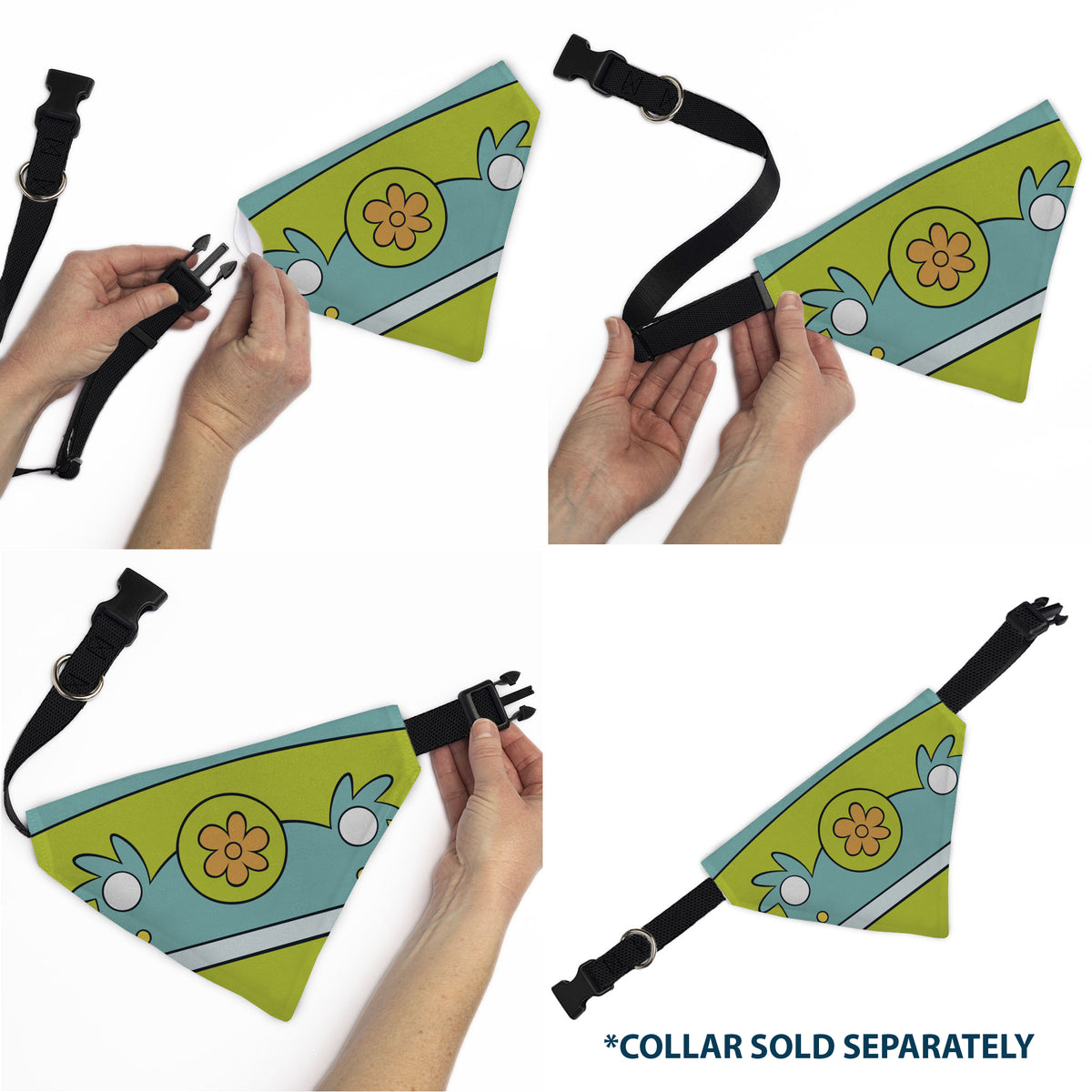 Pet Bandana - Scooby Doo THE MYSTERY MACHINE Logo Blues/Yellow/Orange Pet Bandanas Scooby Doo
