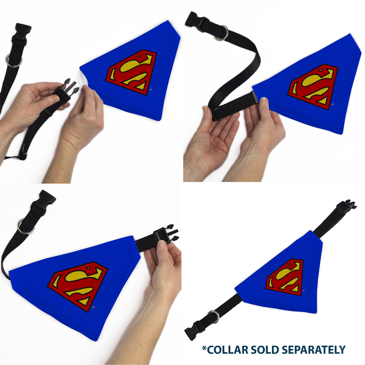 Pet Bandana - Superman Shield Logo Blue/Red/Yellow Pet Bandanas DC Comics