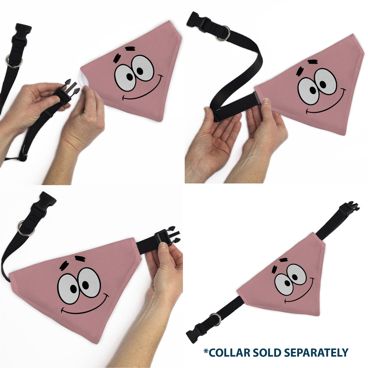 Pet Bandana - SpongeBob SquarePants Patrick Star Character Close-Up Pink Pet Bandanas SpongeBob SquarePants