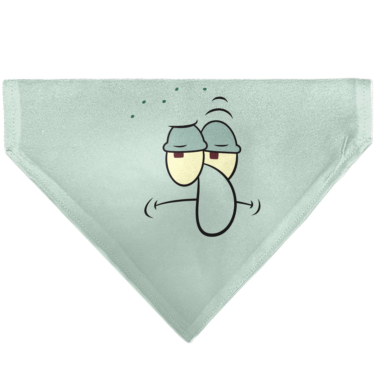 Pet Bandana - SQUIDWARD Frowning Face Close-Up and Text Blues Pet Bandanas SpongeBob SquarePants