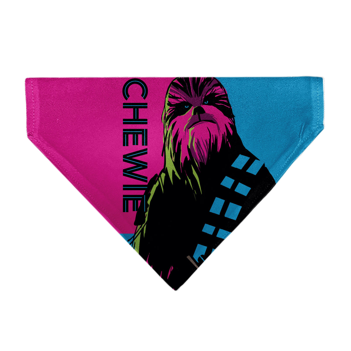 Pet Bandana - Star Wars CHEWIE Text and Chewbacca Pop Art Pose Red/Blue/Black Pet Bandanas Star Wars