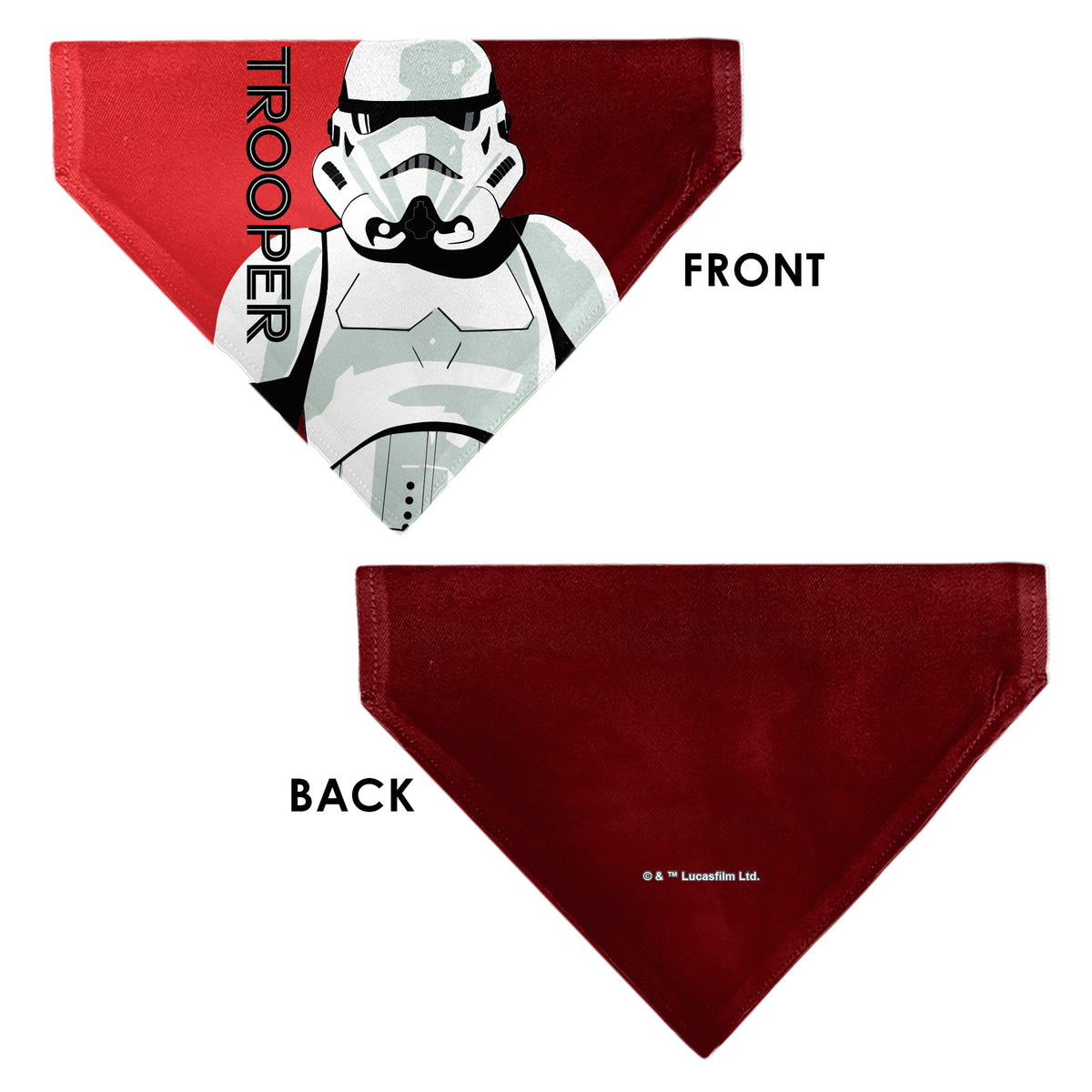 Pet Bandana - Star Wars TROOPER Text and Stormtrooper Pop Art Pose Reds/Black Pet Bandanas Star Wars