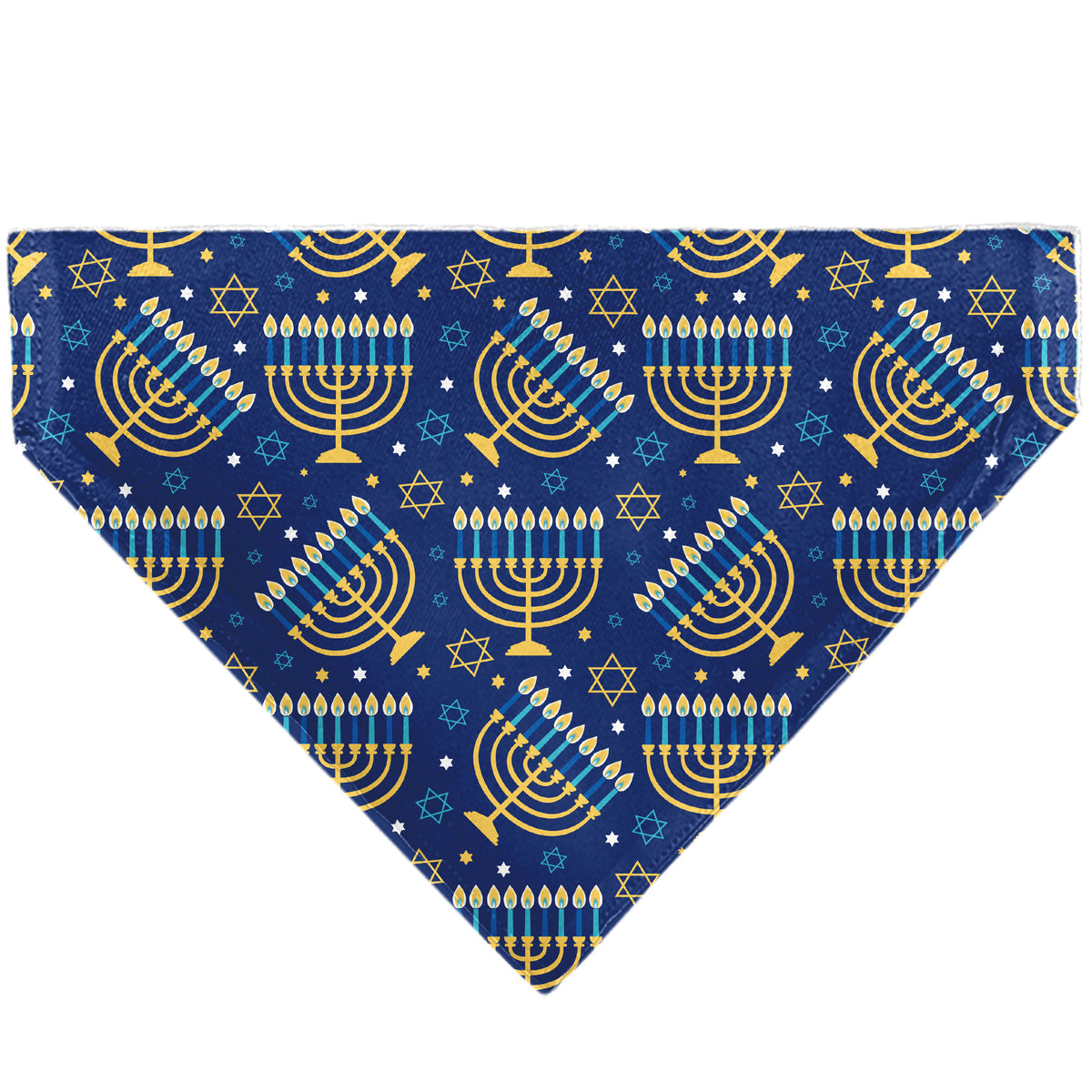 Pet Bandana - Hanukkah Holiday Menorah Blues/Yellows Pet Bandanas Buckle-Down