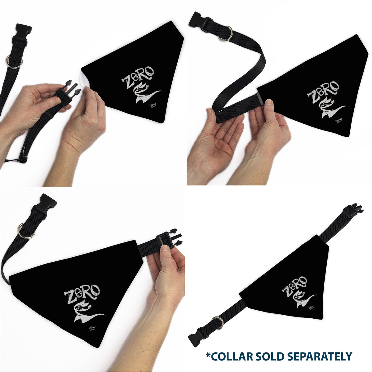 Pet Bandana - Nightmare Before Christmas ZERO Smiling Pose Black/White Pet Bandanas Disney