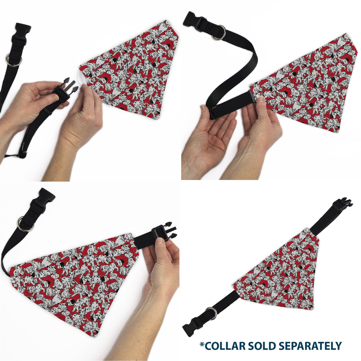 Pet Bandana - 101 Dalmatians Puppies Scattered Red Pet Bandanas Disney