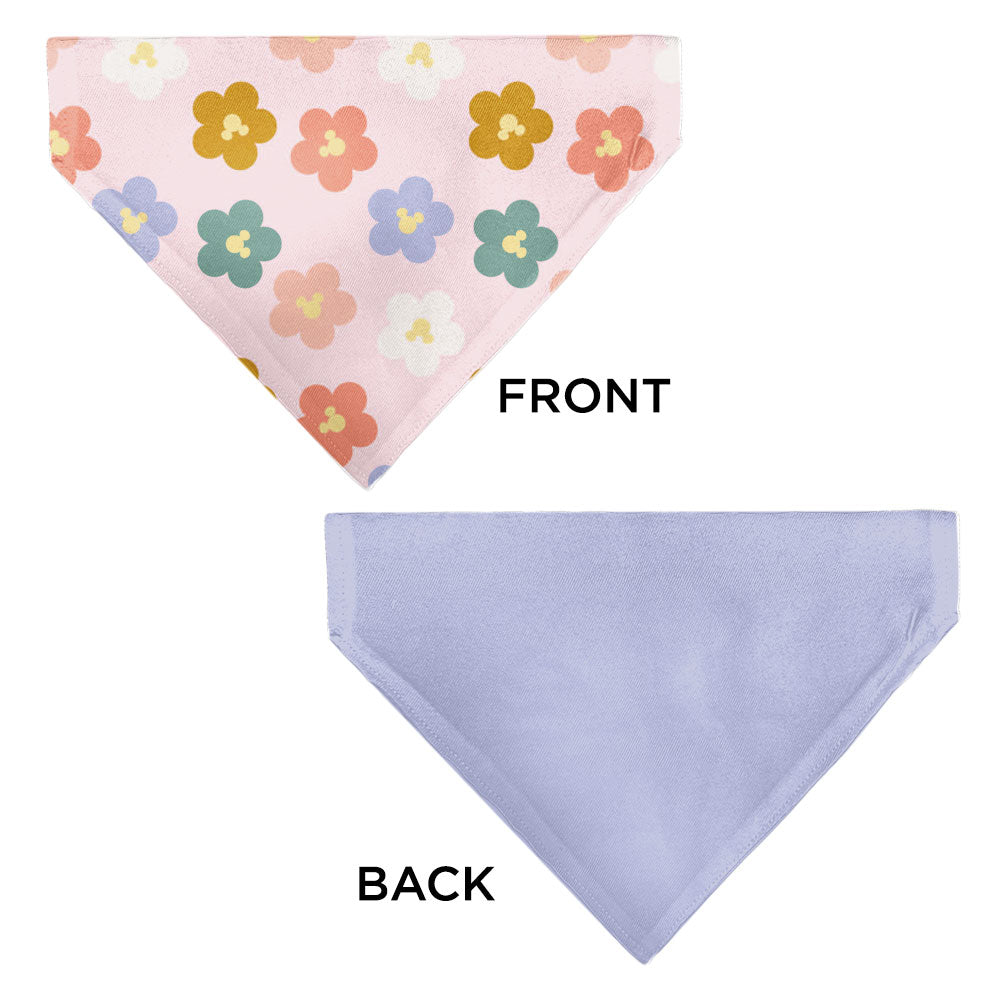 Pet Bandana - Mickey Mouse Ears Flower Icon Scattered Pink Pet Bandanas Disney