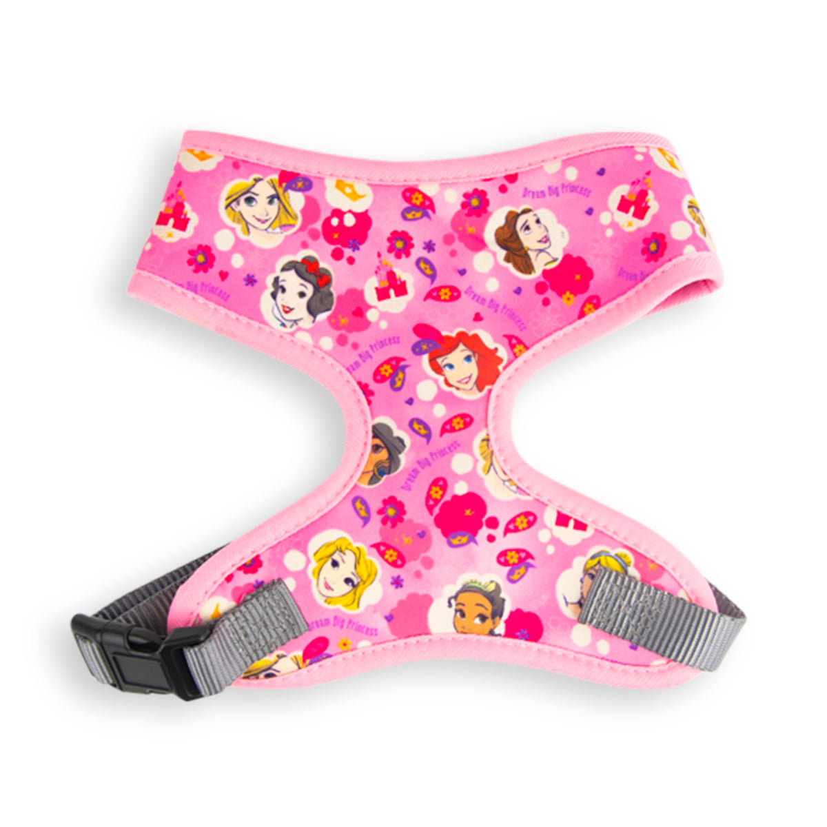 Pet Harness - Disney DREAM BIG PRINCESS Face and Icons Collage Pinks Pet Harnesses Disney