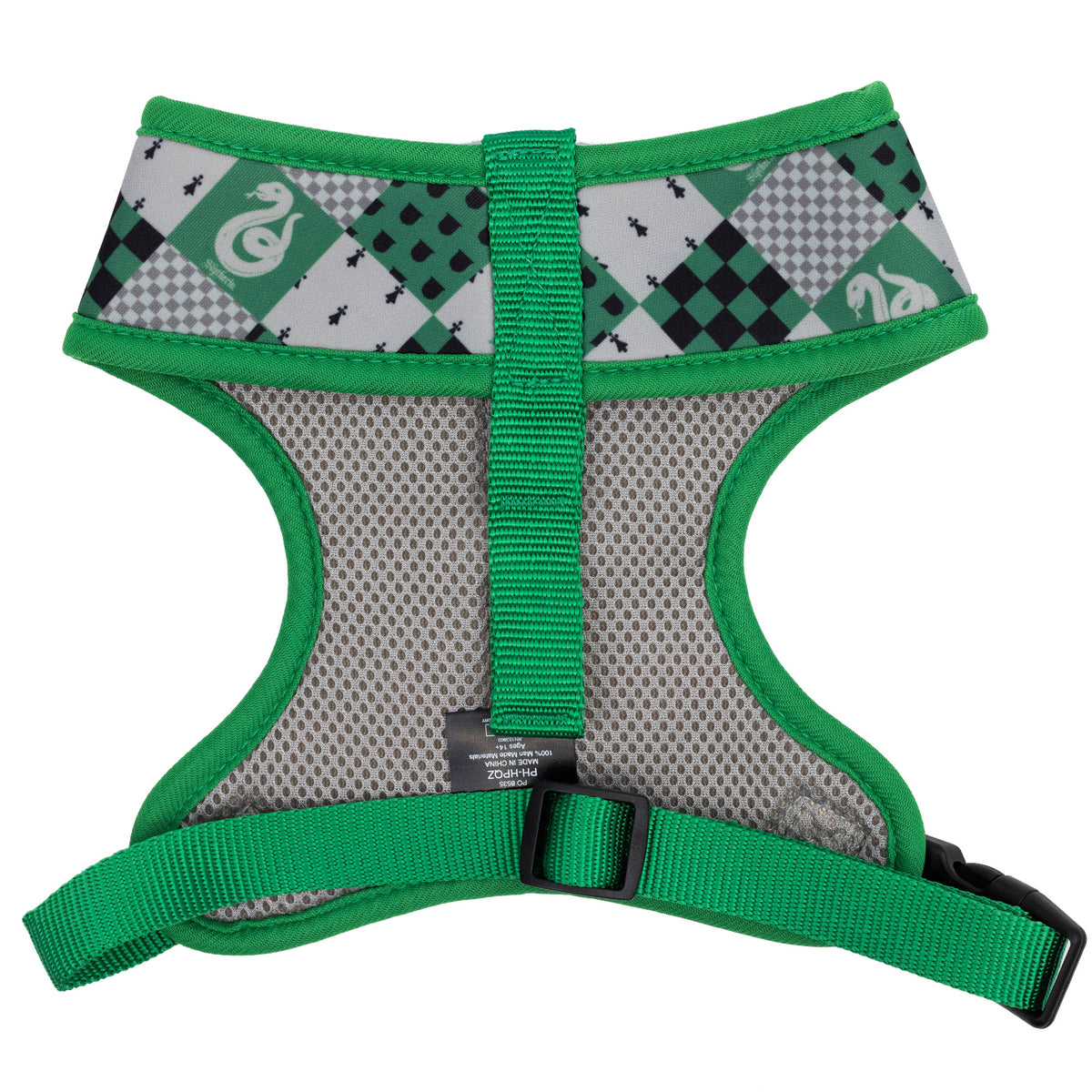 Pet Harness - Harry Potter Slytherin Checker Green/Gray Pet Harnesses Harry Potter