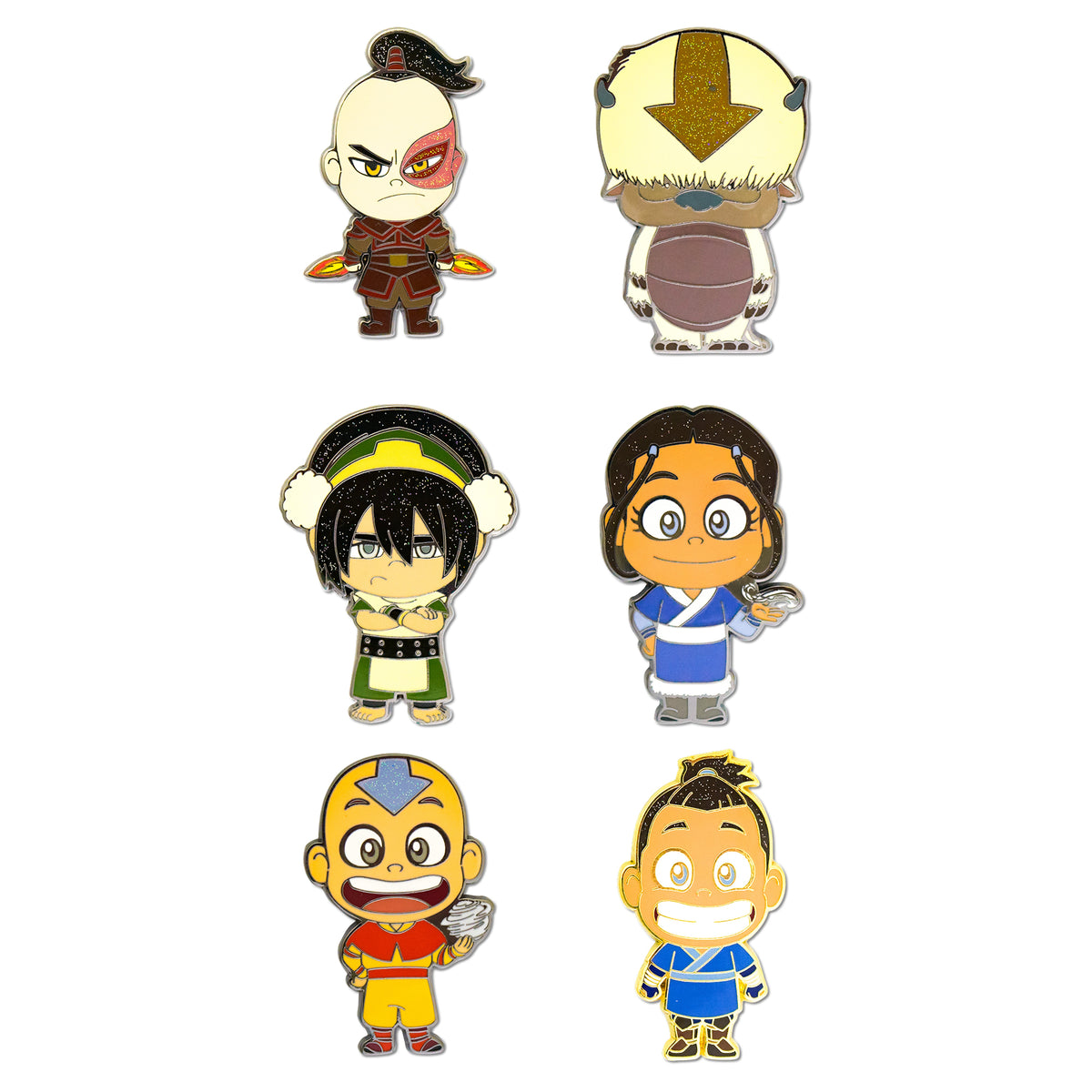 Nickelodeon Avatar: The Last Airbender Mystery Enamel Pin Blind Box Series, Aang and Momo, Appa, Katara, Sokka, Toph Beifong, or Zuko Blind Box Pins Nickelodeon