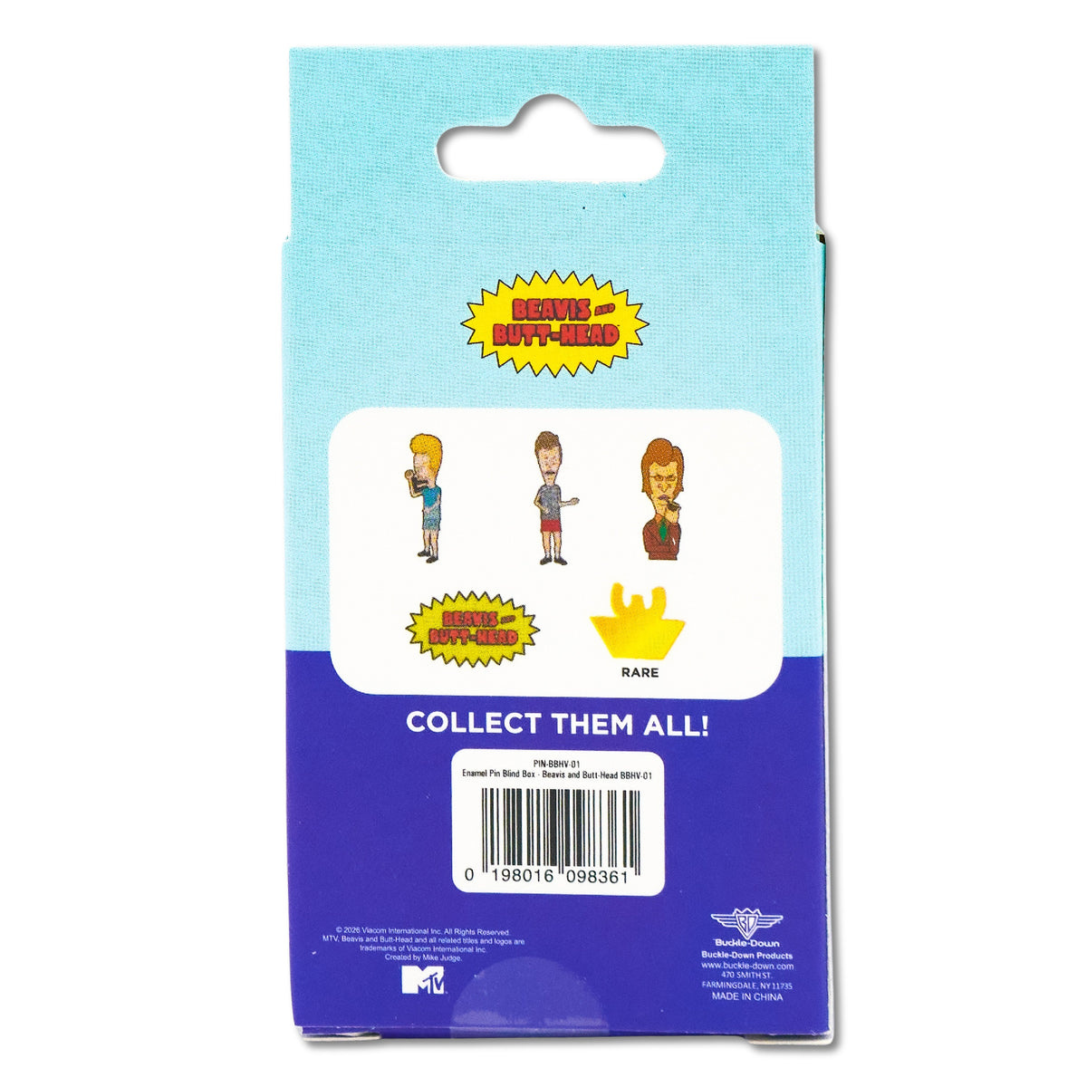 Beavis and Butt-Head Mystery Enamel Pin Blind Box Series, Title Logo, Burger World, Beavis, Butt-Head, or Butt-Head Pipe Blind Box Pins MTV