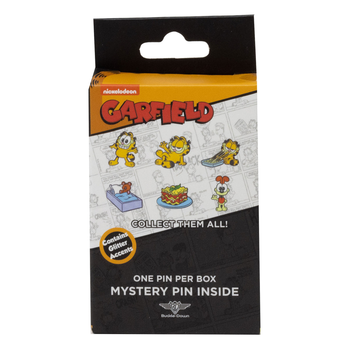 Garfield Mystery Enamel Pin Blind Box Series, Garfield Standing, Garfield Lounging, Garfield Eating Lasagna, a Lasagna Plate, Odie Waving, or Pooky Teddy Bear Blind Box Pins Garfield