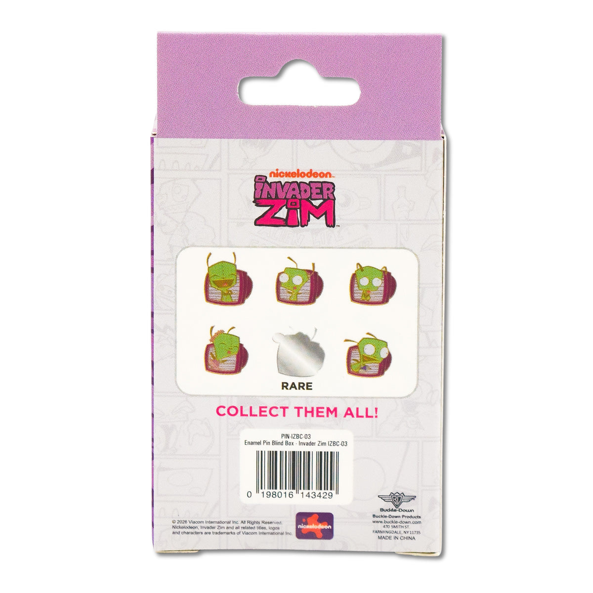 Invader Zim Glow in the Dark Mystery Enamel Pin Blind Box Series, GIR Tongue Out, Sad, Laughing, Screaming, Tutu Ballerina, or Running Blind Box Pins Invader Zim