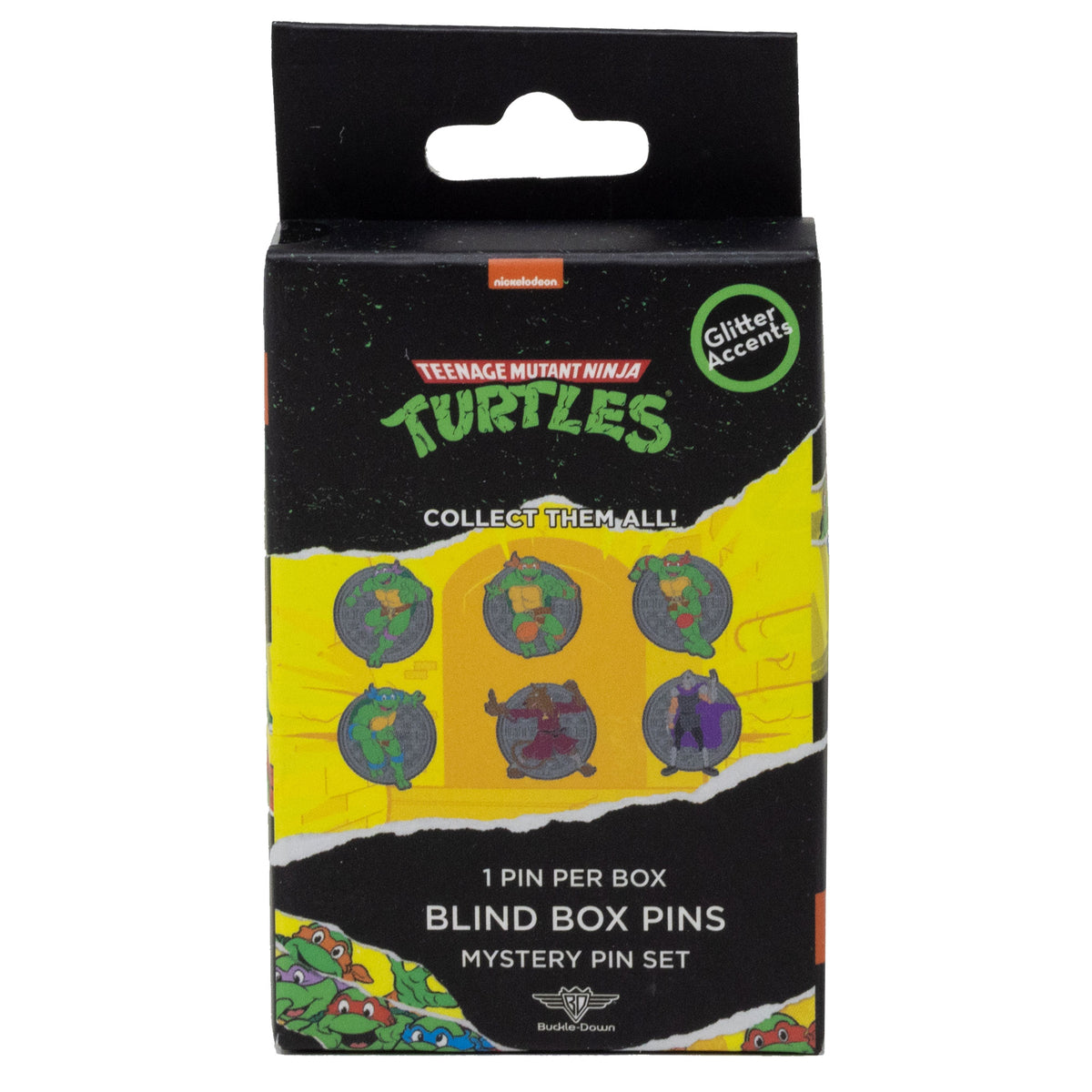 Ninja Turtles Mystery Enamel Pin Blind Box Series, Donatello, Michaelangelo, Raphael, Leonardo, Splinter, or Shredder Blind Box Pins Nickelodeon