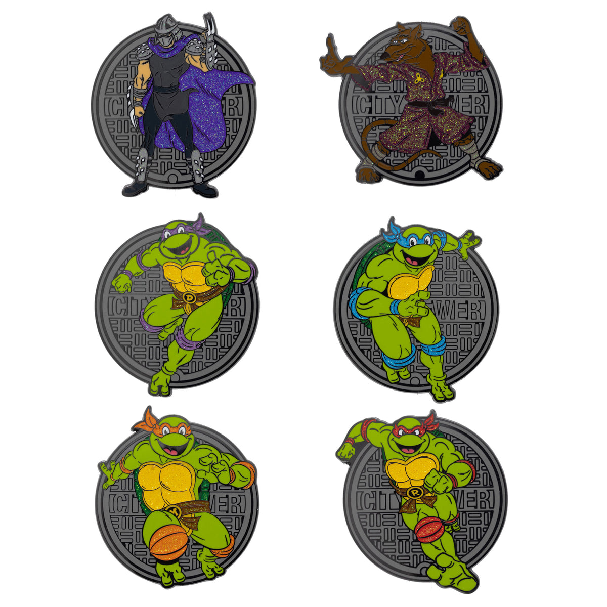 Ninja Turtles Mystery Enamel Pin Blind Box Series, Donatello, Michaelangelo, Raphael, Leonardo, Splinter, or Shredder Blind Box Pins Nickelodeon