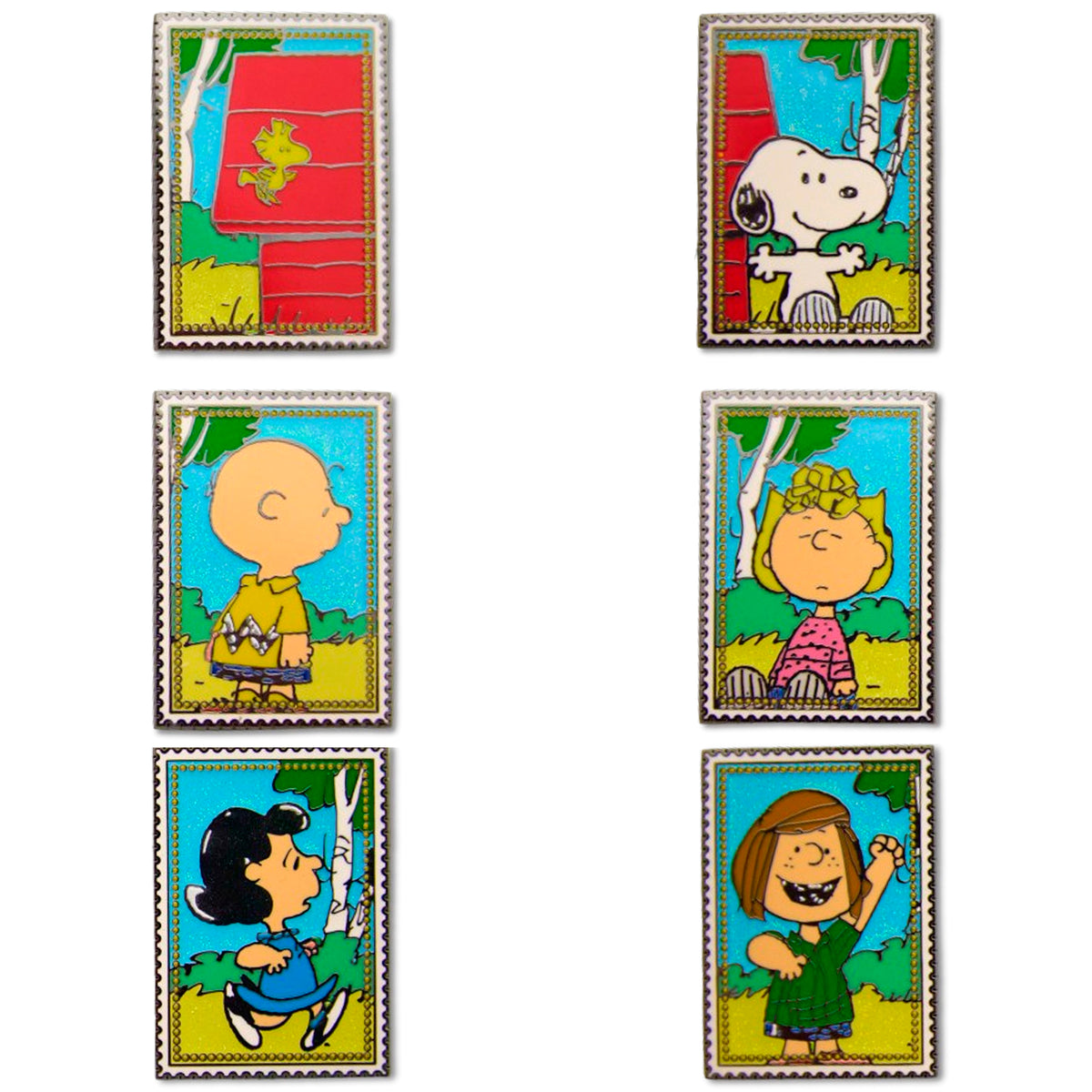 Peanuts Post Stamp Mystery Enamel Pin Blind Box – Charlie Brown, Snoopy & Friends Blind Box Pins Peanuts