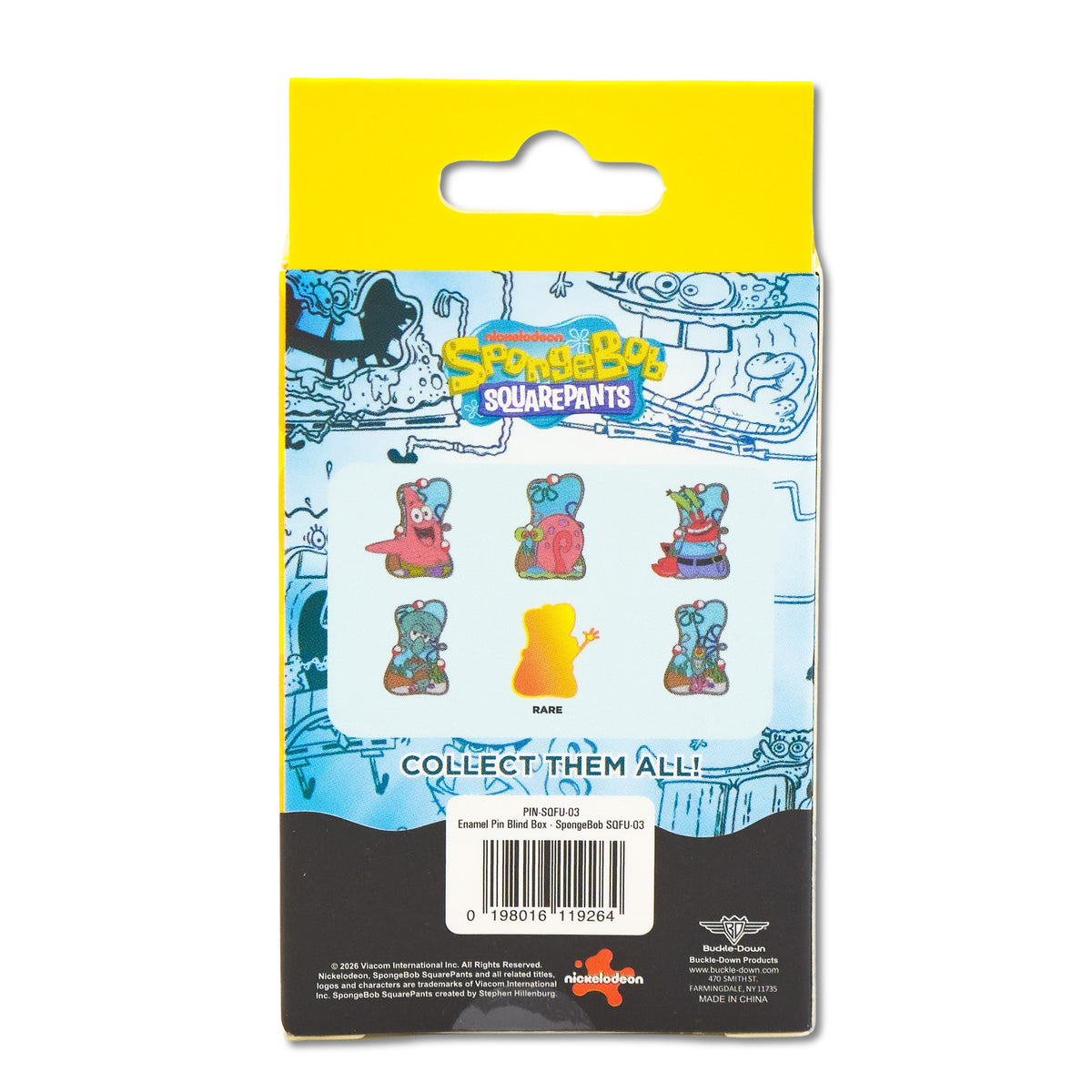 SpongeBob SquarePants Buoy Portrait Mystery Enamel Pin Blind Box Series, SpongeBob, Patrick, Squidward, Mr. Krabs, Plankton, or Gary Blind Box Pins SpongeBob SquarePants