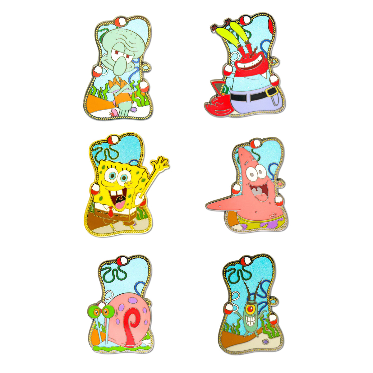 SpongeBob SquarePants Buoy Portrait Mystery Enamel Pin Blind Box Series, SpongeBob, Patrick, Squidward, Mr. Krabs, Plankton, or Gary Blind Box Pins SpongeBob SquarePants