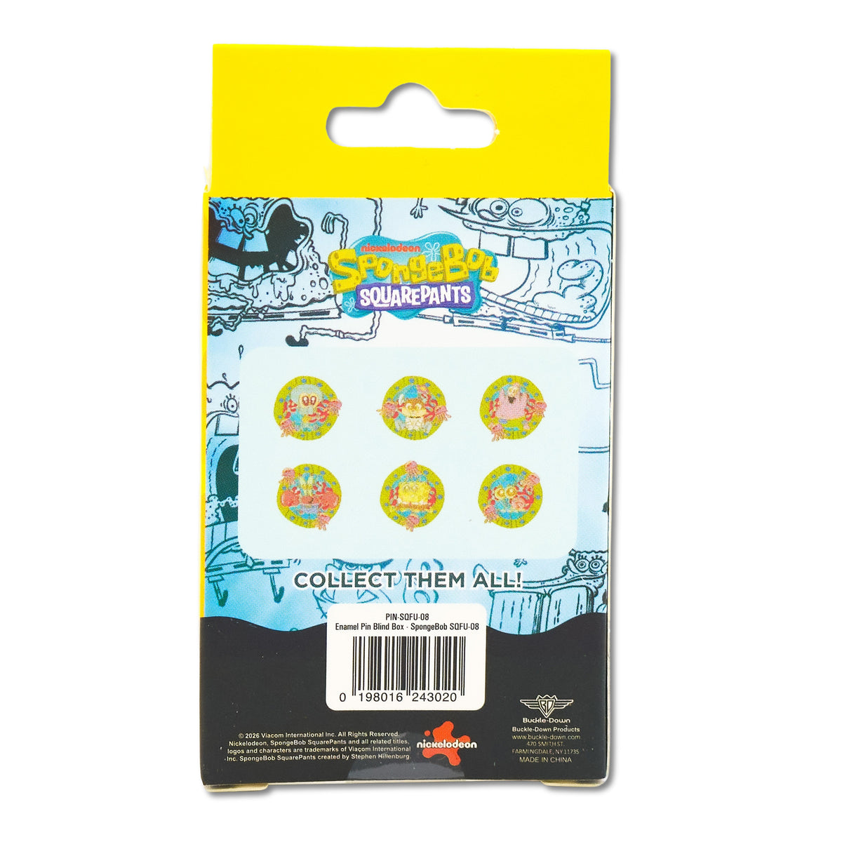 SpongeBob SquarePants Glow in the Dark Mystery Enamel Pin Blind Box Series, SpongeBob, Patrick, Squidward, Mr. Krabs, Gary, or Sandy Blind Box Pins SpongeBob SquarePants