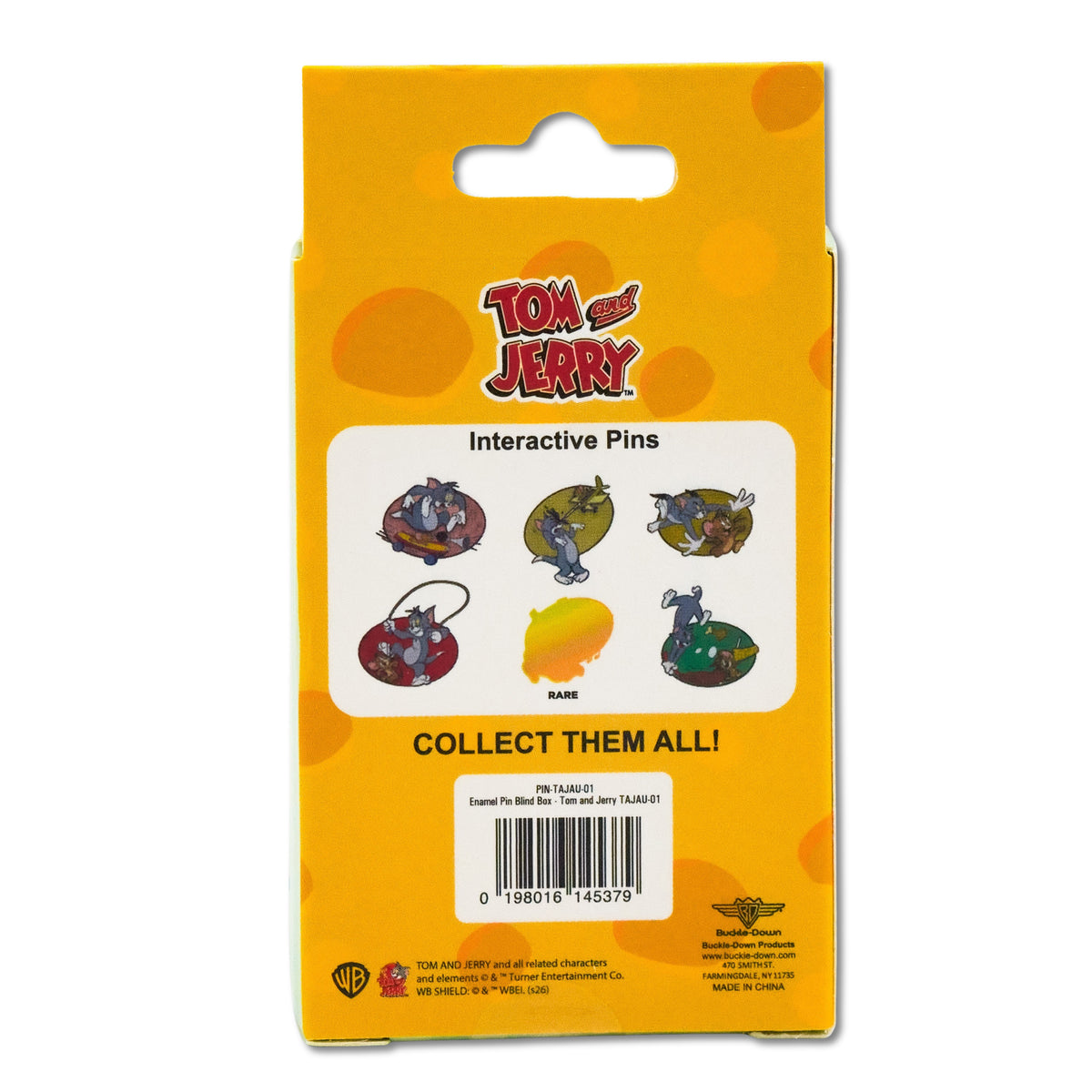 Tom and Jerry Interactive Mystery Enamel Pin Blind Box Series, Music, Jump Rope, Airplane, Cheese, Skateboard, or Chasing Blind Box Pins Hanna Barbera
