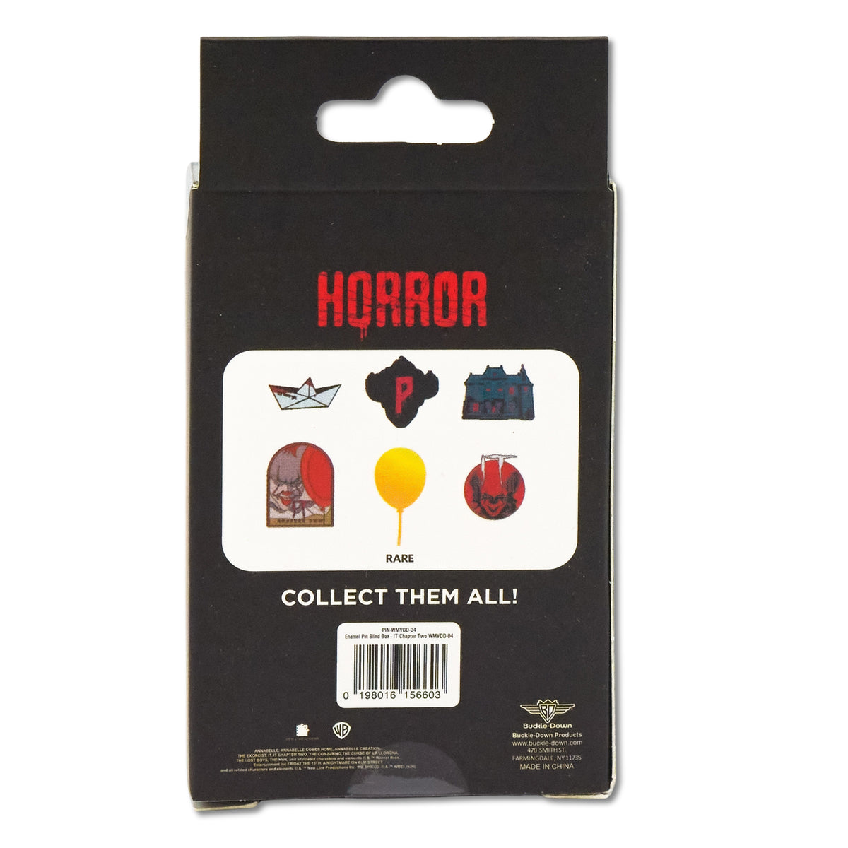IT Chapter Two Mystery Enamel Pin Blind Box Series, Pennywise Face, Bloody P Silhouette, Pennywise with Balloon, Neibolt Street House, SS Georgie Paper Boat, or Derry Balloon Blind Box Pins IT