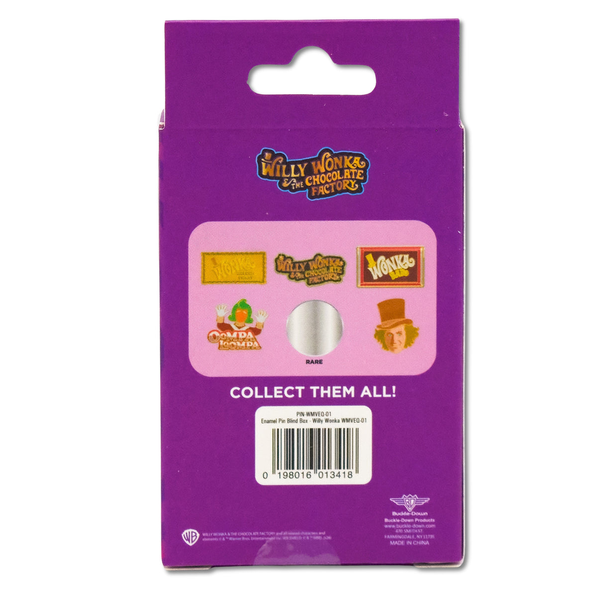 Willy Wonka and the Chocolate Factory Mystery Enamel Pin Blind Box Series, Wonka Bar, Golden Ticket, Oompa Loompa, Willy Wonka Face, Round Title Logo, or Colorful Title Logo Blind Box Pins Willy Wonka and the Chocolate Factory