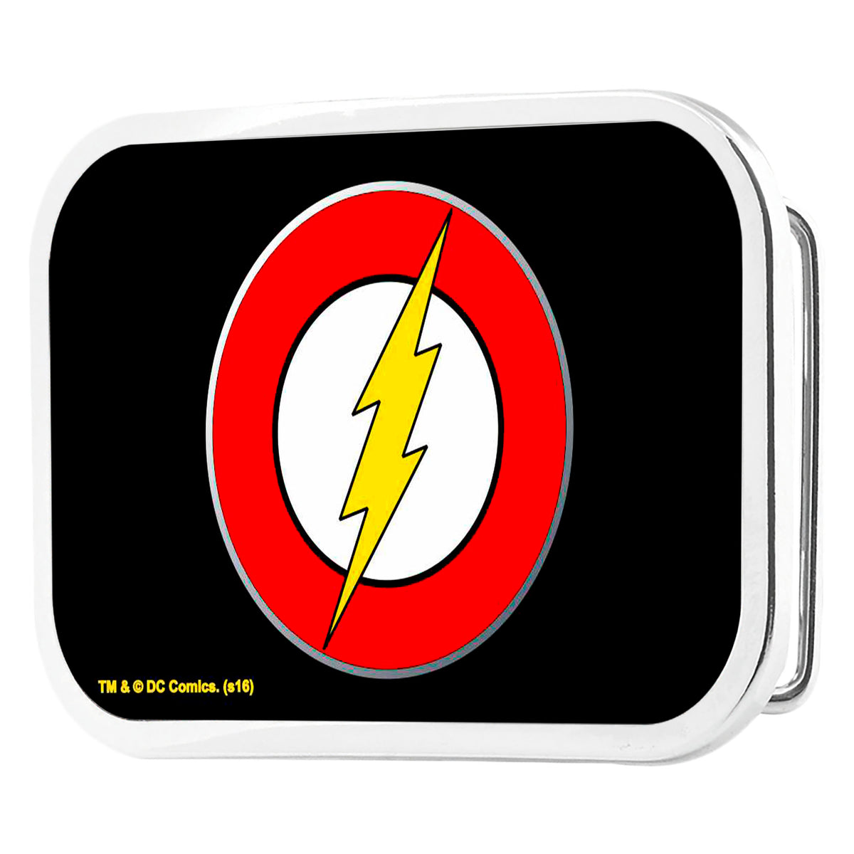 Flash Logo Framed FCG Black - Black Rock Star Buckle Belt Buckles DC Comics