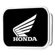 HONDA Motorcycle Framed FCG Black/White - Chrome Rock Star Buckle Belt Buckles Honda Motorsports