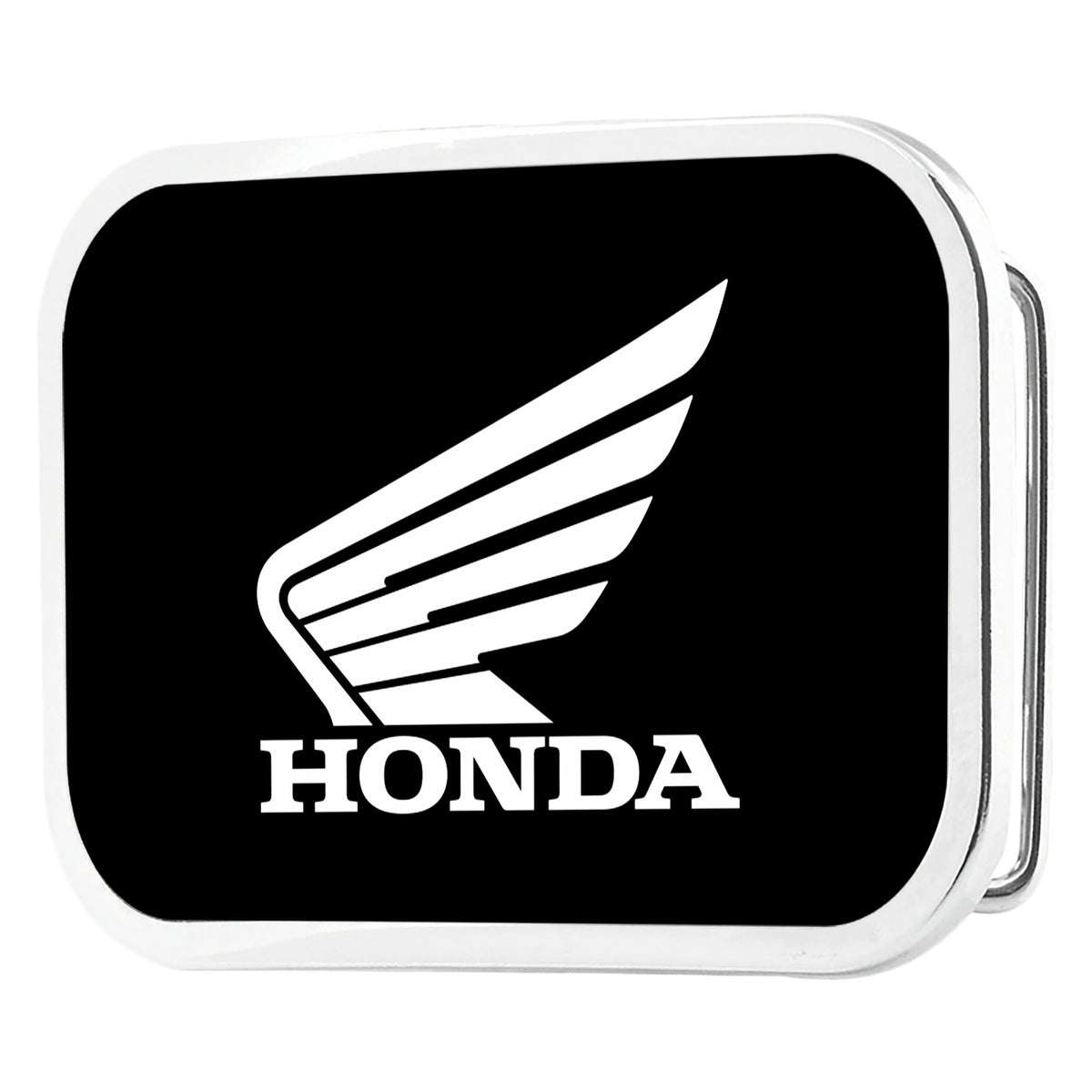 HONDA Motorcycle Framed FCG Black/White - Chrome Rock Star Buckle Belt Buckles Honda Motorsports