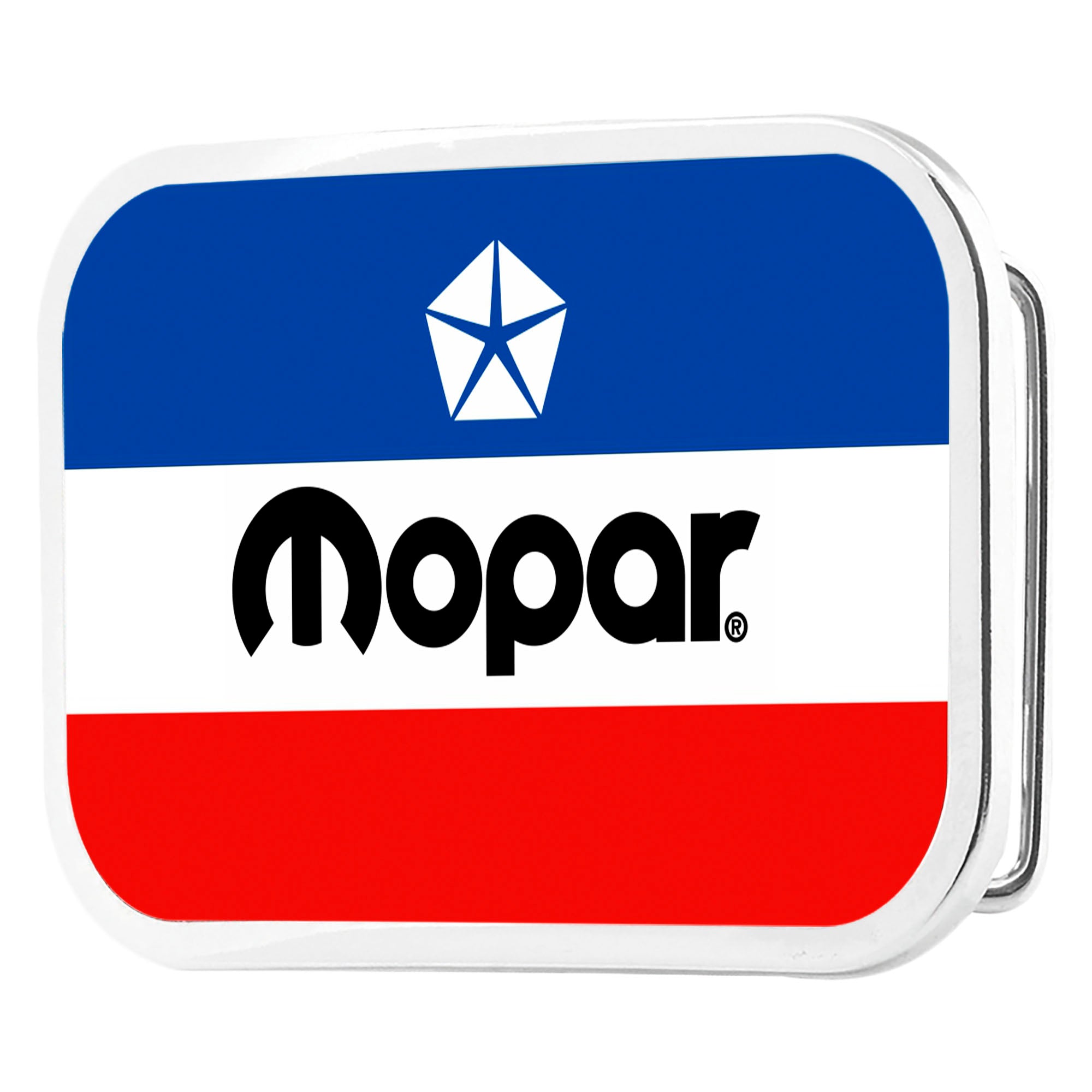 MOPAR Chrysler Logo Framed FCG White Blue Red Black - Chrome Rock Star Buckle Belt Buckles Mopar
