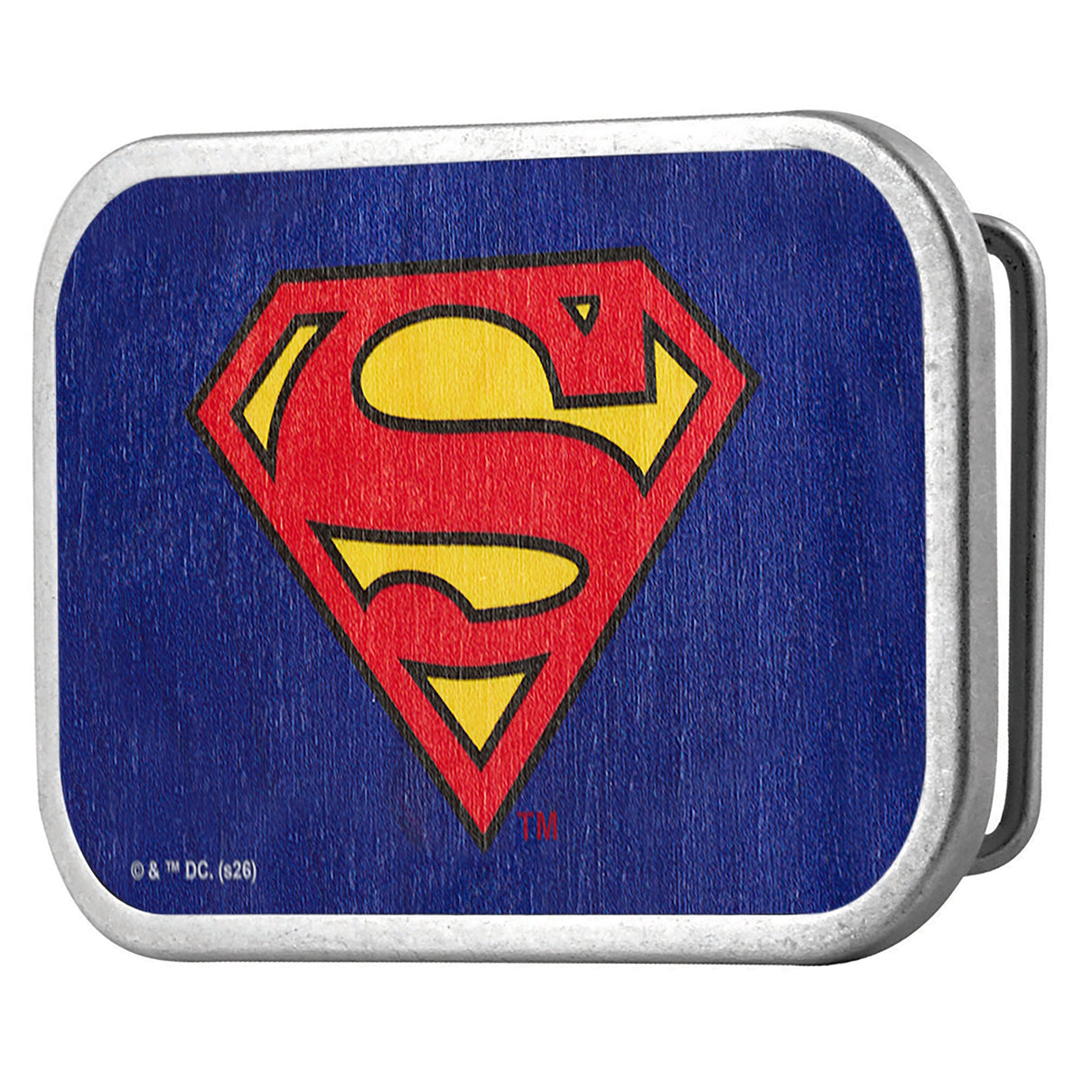 Superman Framed FCWood Blue - Matte Rock Star Buckle Belt Buckles DC Comics
