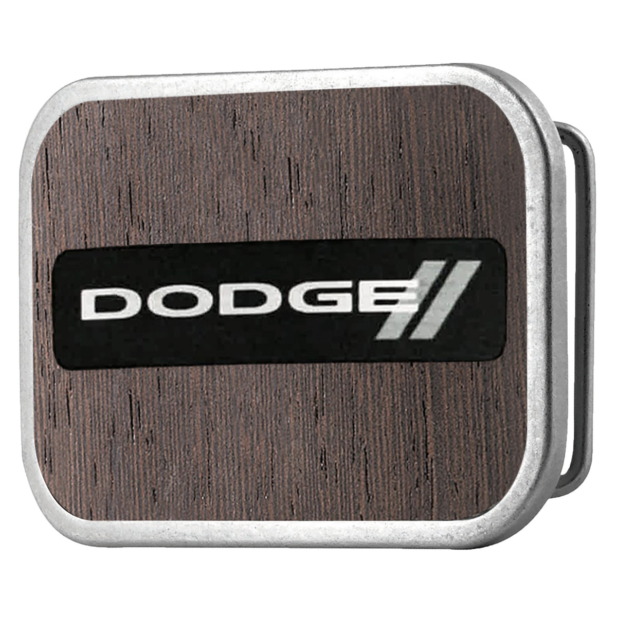 DODGE Rhombus Framed Marquetry Black Walnut/Metal - Matte Rock Star Buckle Belt Buckles Dodge