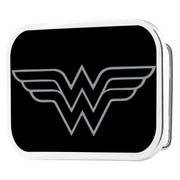 Wonder Woman Logo Framed Reverse Brushed - Chrome Rock Star Buckle Belt Buckles DC Comics