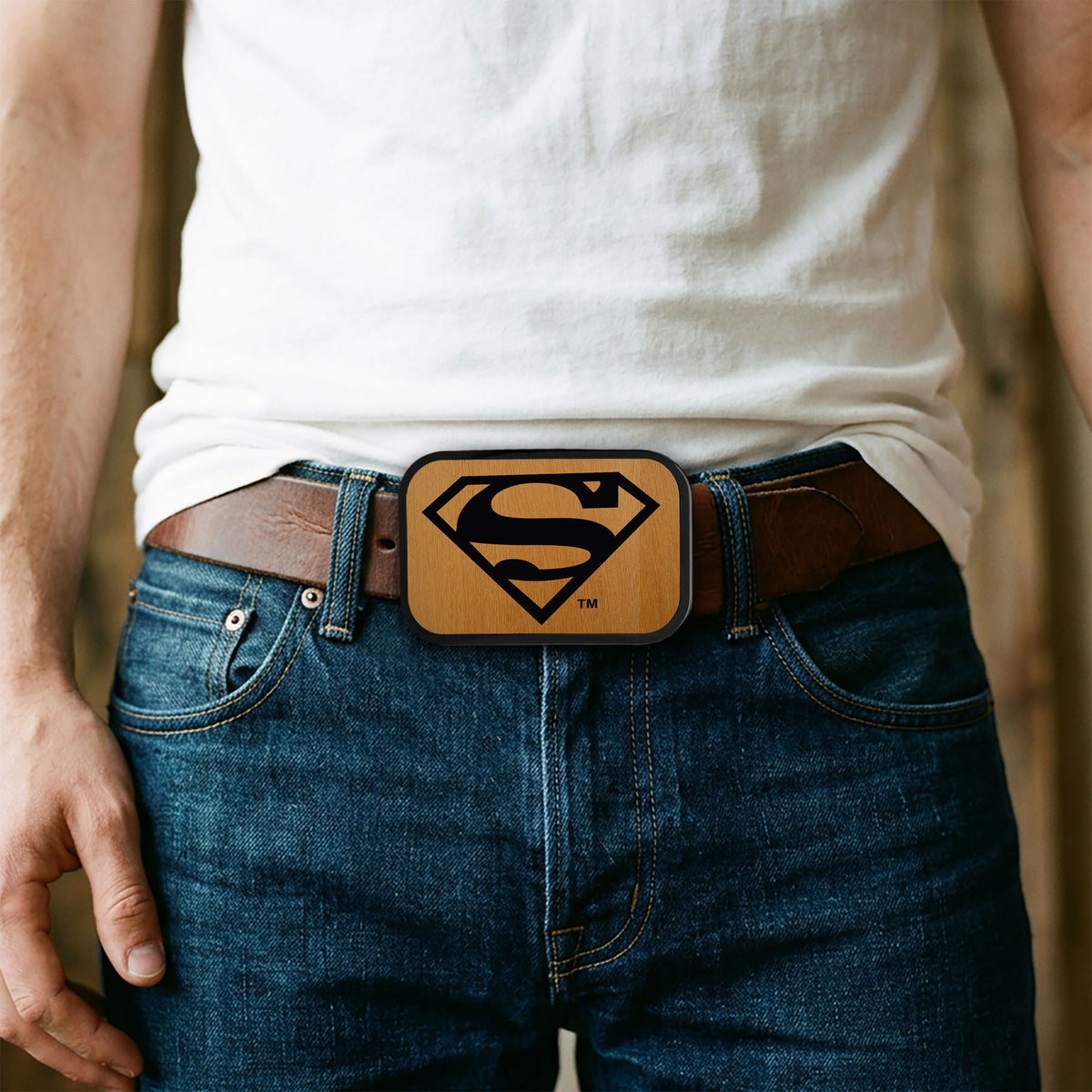 Superman Logo Reversed GW Black - Matte Rock Star Buckle Belt Buckles DC Comics