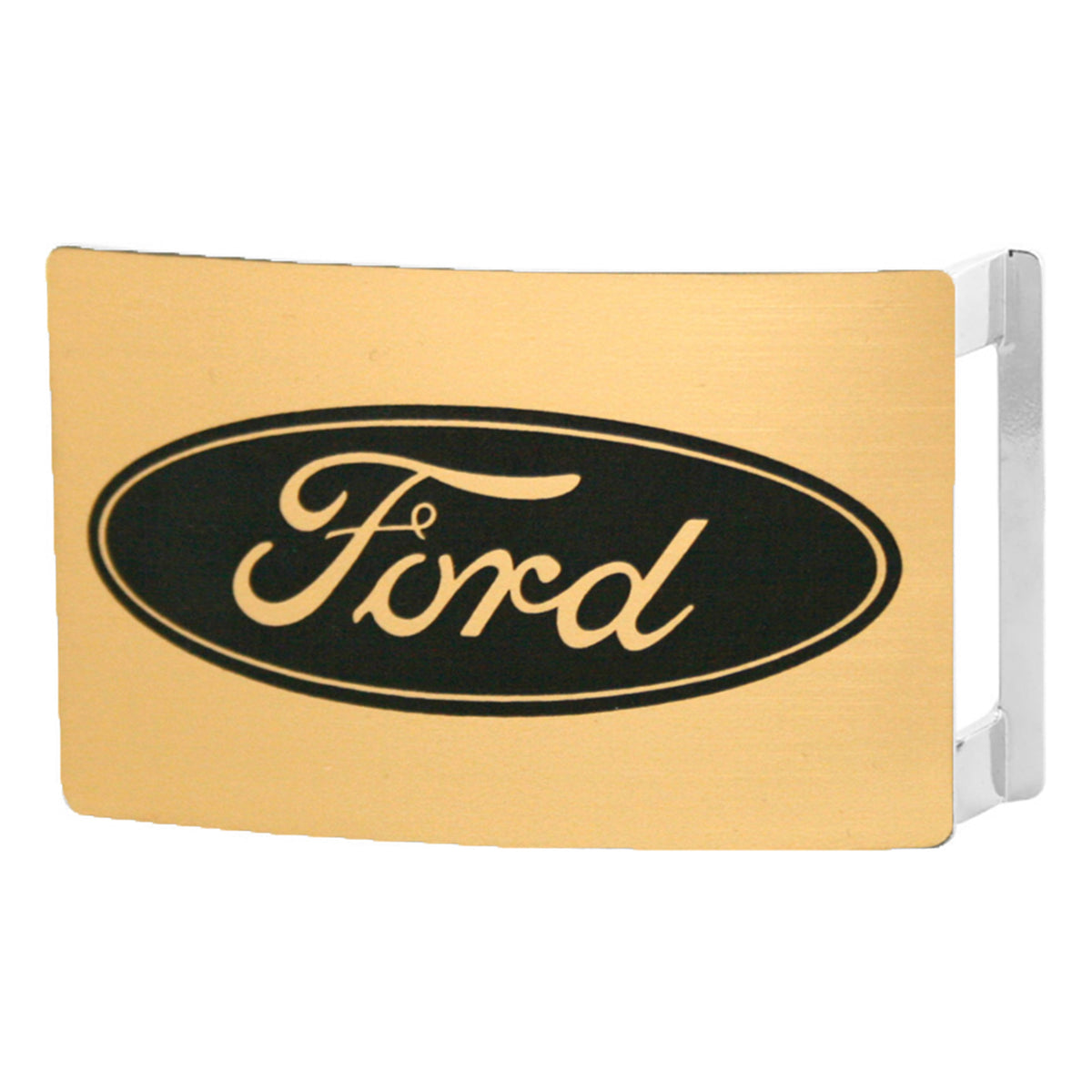 Ford Oval Rock Star Buckle - Brushed Gold/Black Belt Buckles Ford