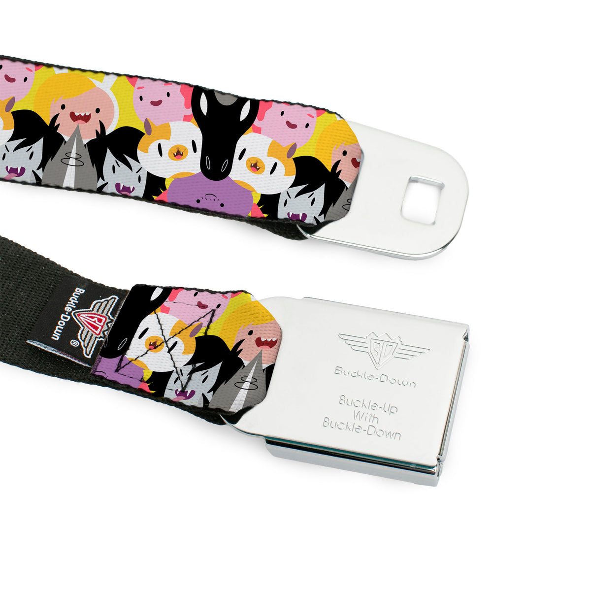ADVENTURE TIME Title Logo Full Color Lavender/White Seatbelt Belt - Adventure Time Characters Stacked Webbing Seatbelt Belts Adventure Time