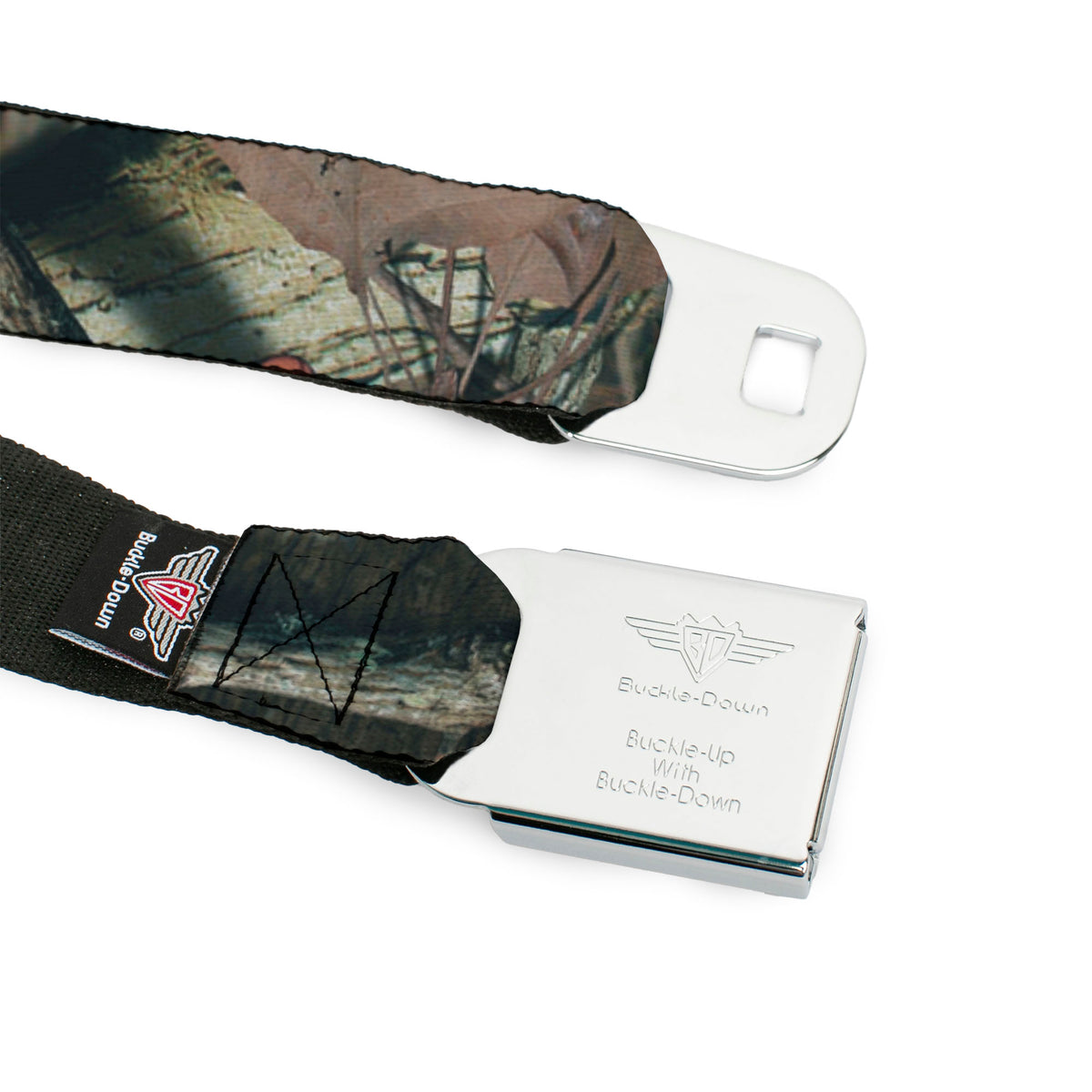 BD Crest Logo Brushed Seatbelt - Mossy Oak Break-Up Infinity Webbing Seatbelt Belts Mossy Oak