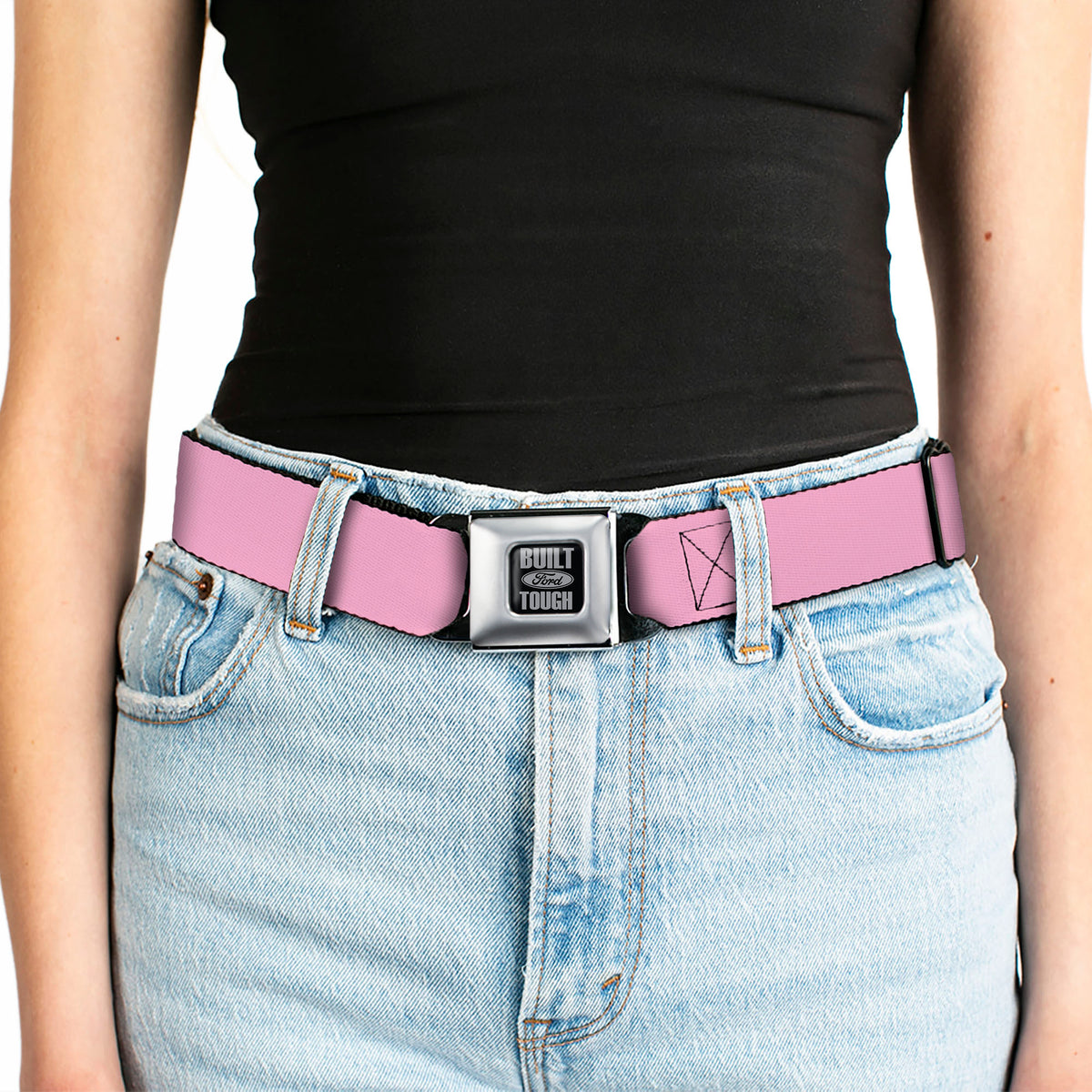 Built Ford Tough Seatbelt Belt - Baby Pink Webbing Seatbelt Belts Ford