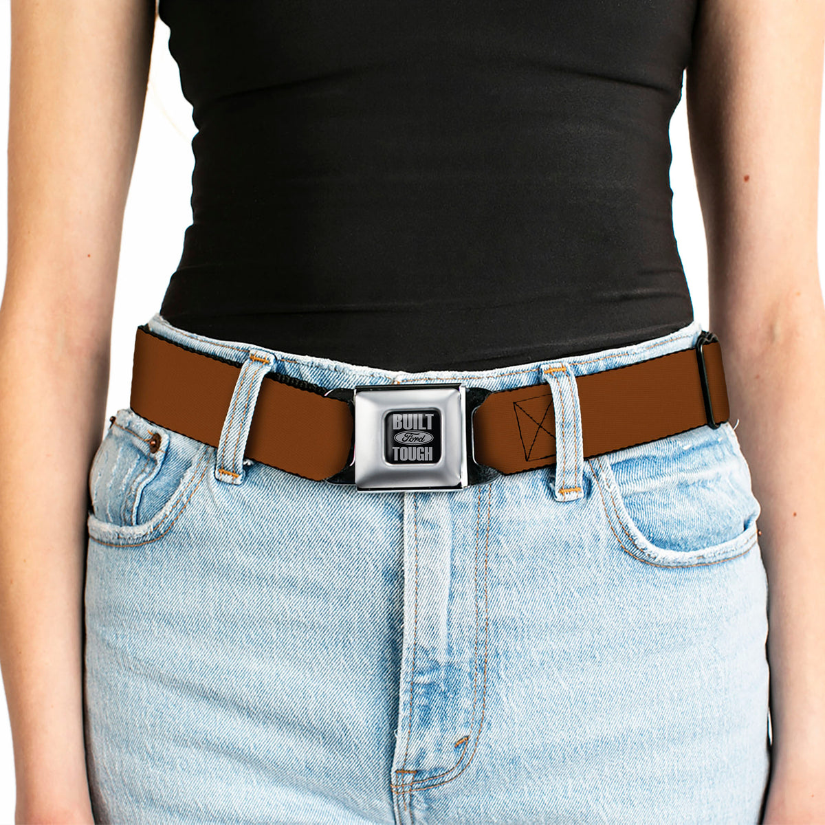 Built Ford Tough Seatbelt Belt - Brown Webbing Seatbelt Belts Ford