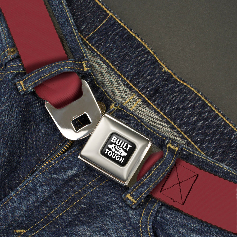 Built Ford Tough Seatbelt Belt - Burgundy Webbing Seatbelt Belts Ford